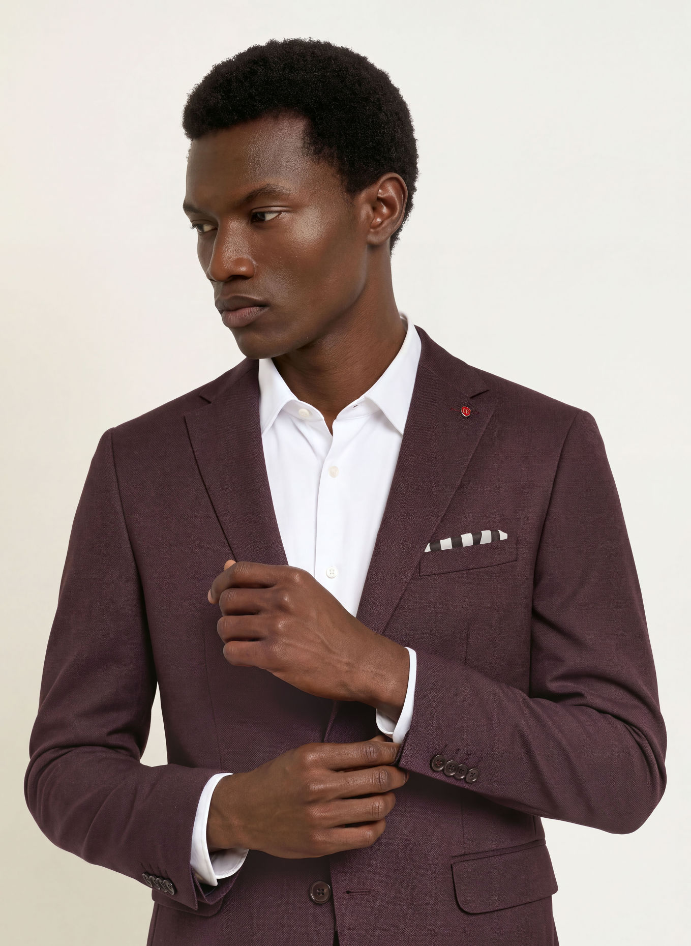 CG - CLUB of GENTS Anzugsakko CG CALVIN Slim Fit aus Jersey: 43 DUNKELROT