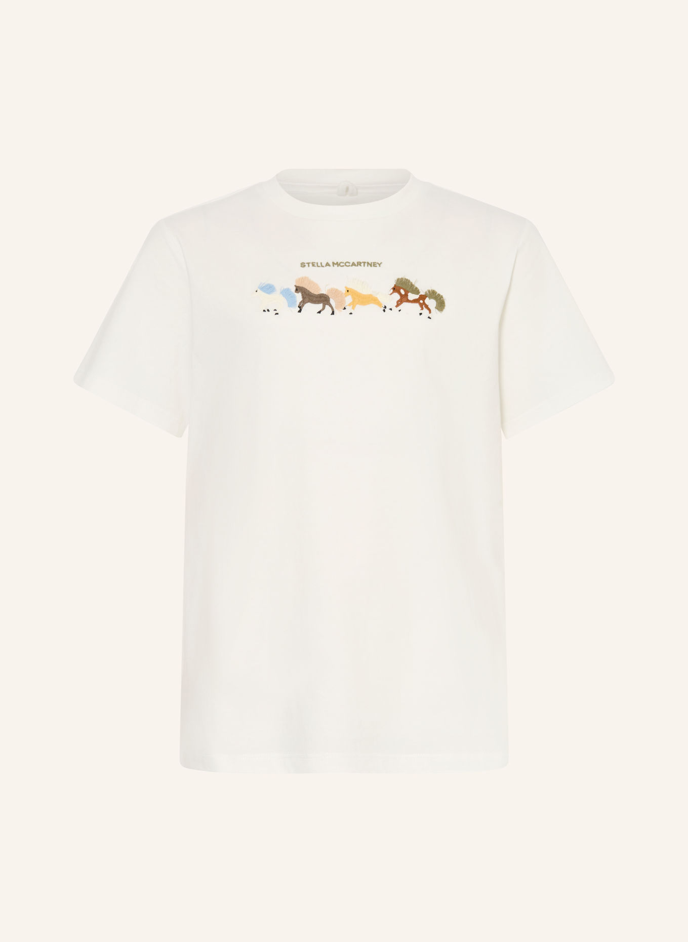 STELLA McCARTNEY KIDS T-shirt: WIT / BRUIN / LICHTBLAUW
