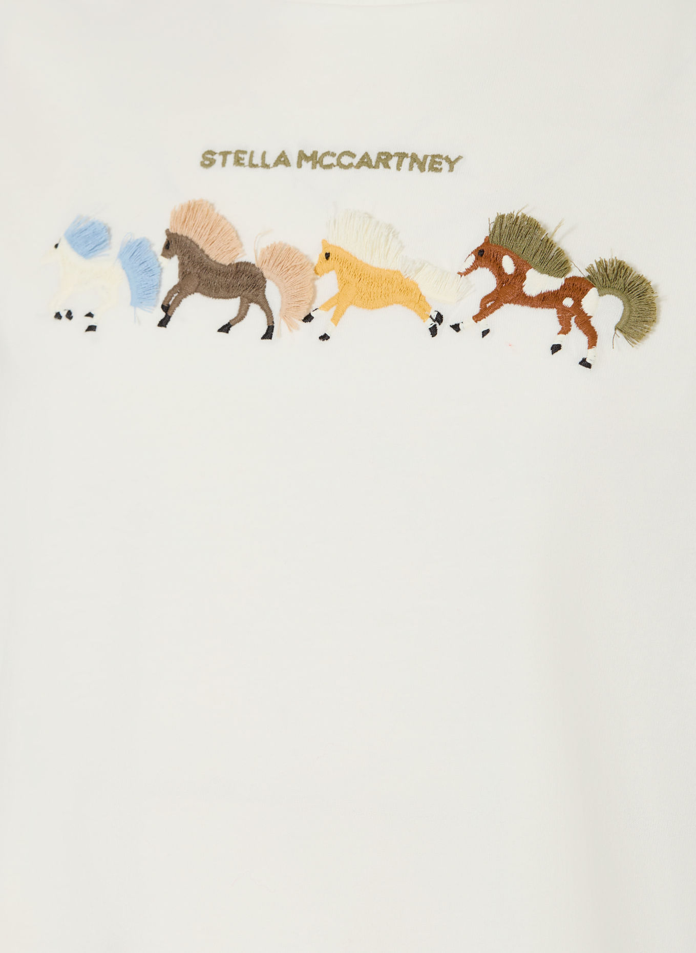 STELLA McCARTNEY KIDS T-shirt: WIT / BRUIN / LICHTBLAUW
