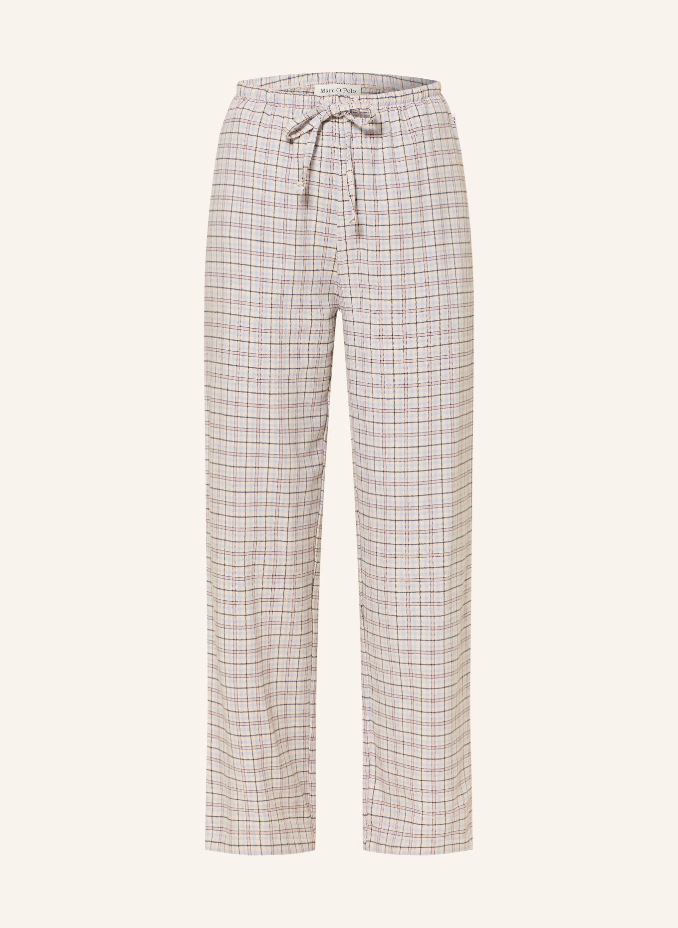 Marc O'Polo Pyjamabroek van flanel: CRÈME / ROSE CLAIR / LICHTBLAUW