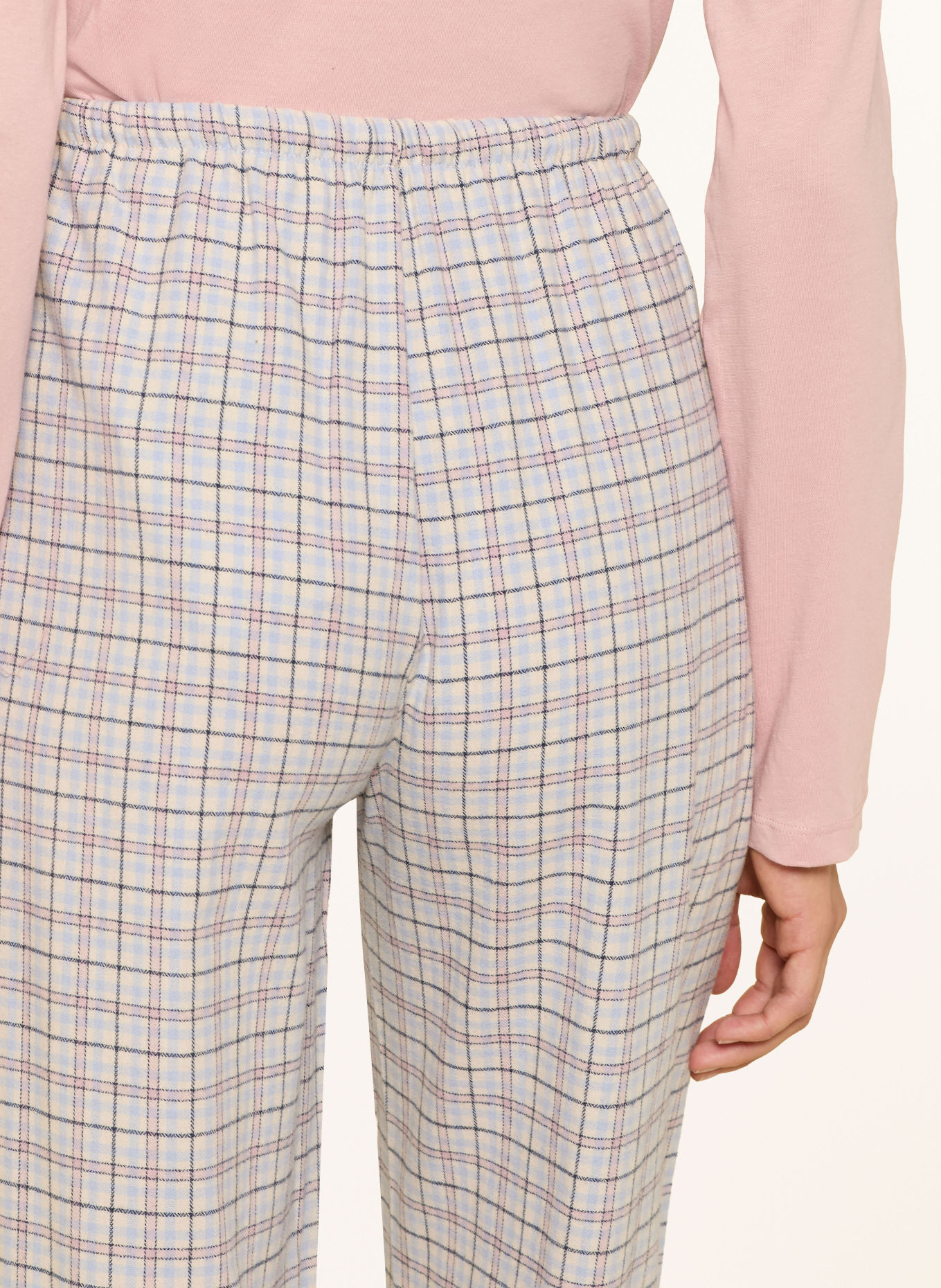 Marc O'Polo Pyjamabroek van flanel: CRÈME / ROSE CLAIR / LICHTBLAUW
