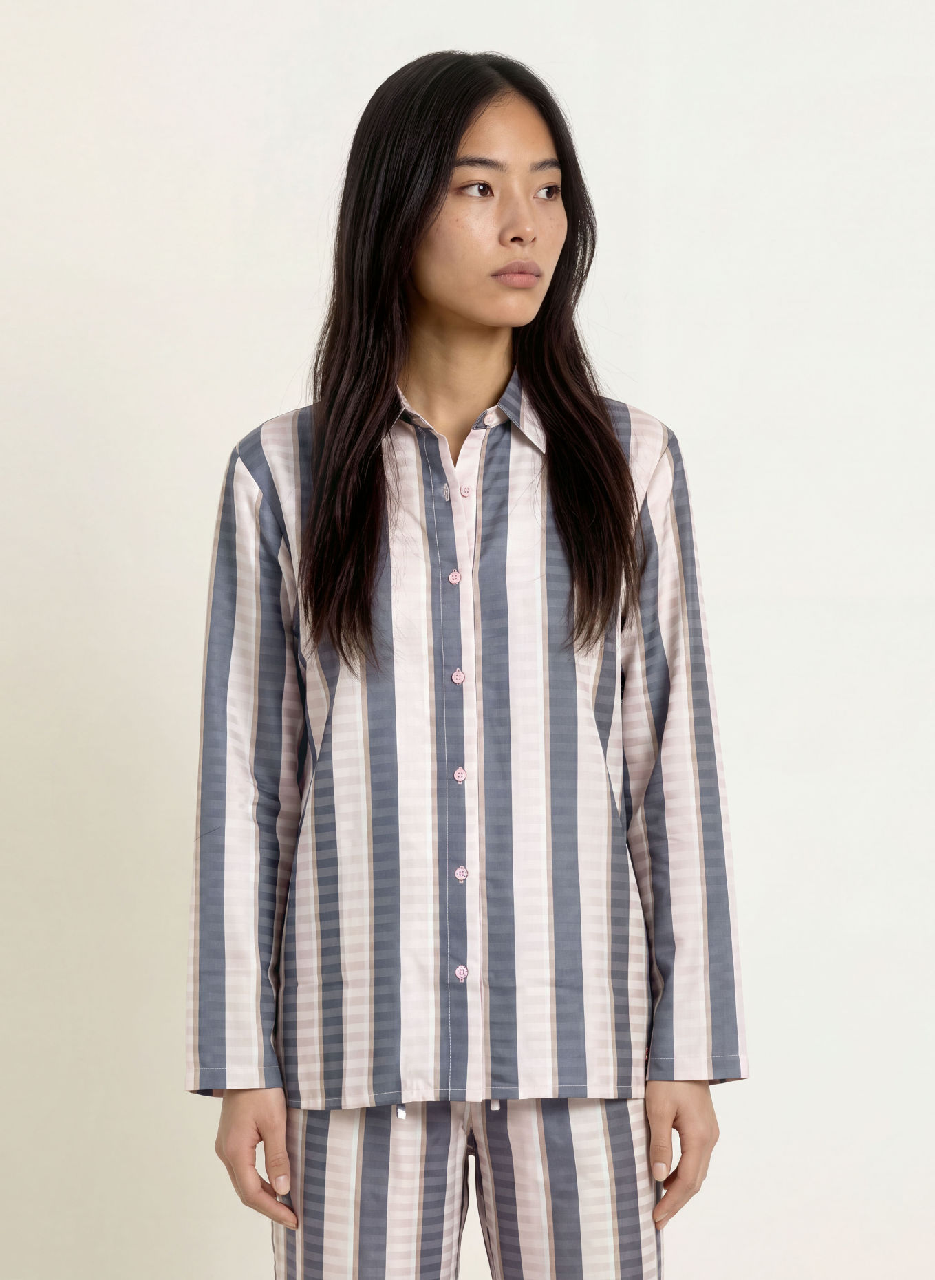 JOOP! Lounge-Shirt: DUNKELGRAU / ROSÉ / BEIGE