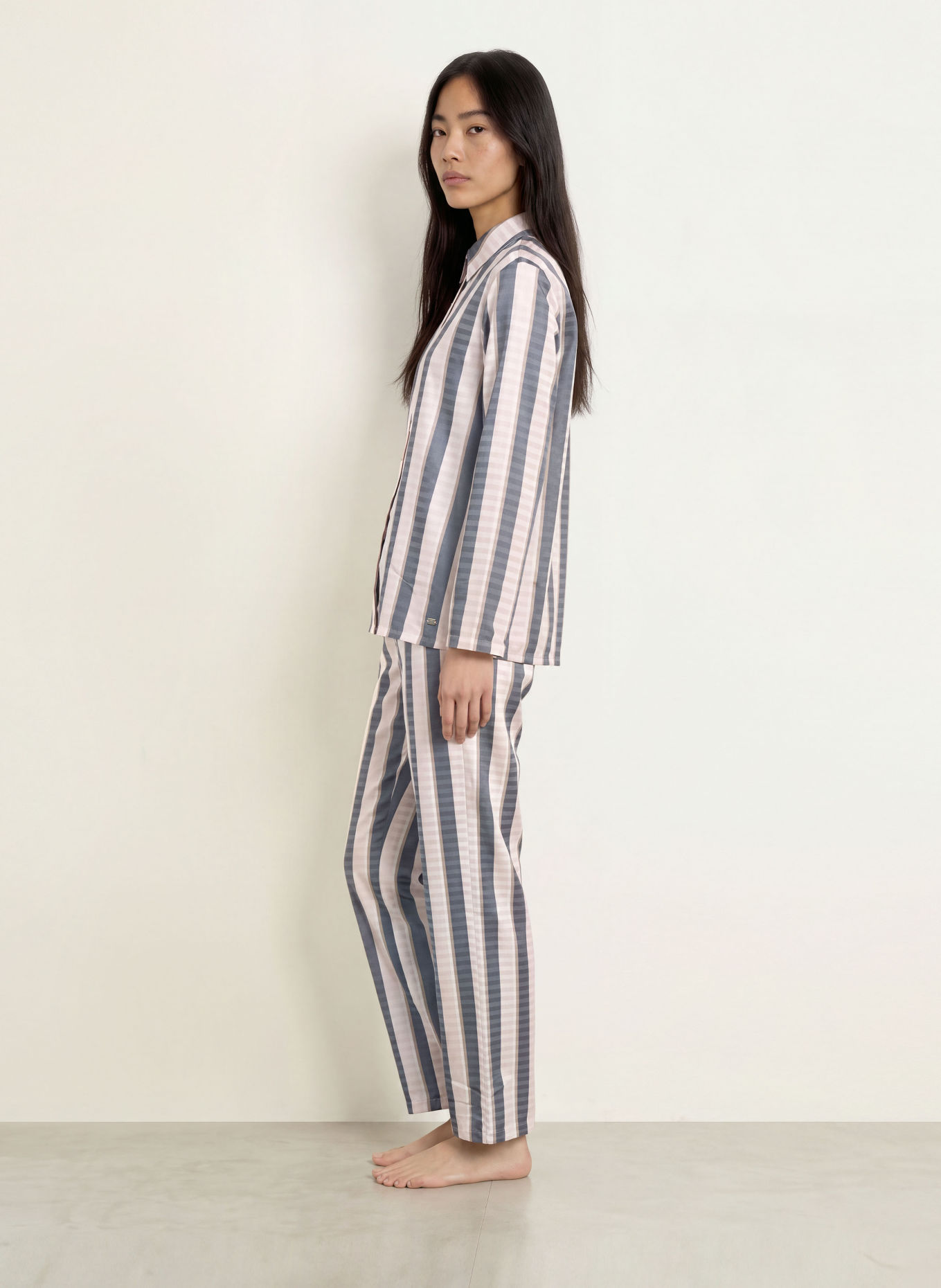 JOOP! Lounge-Shirt: DUNKELGRAU / ROSÉ / BEIGE