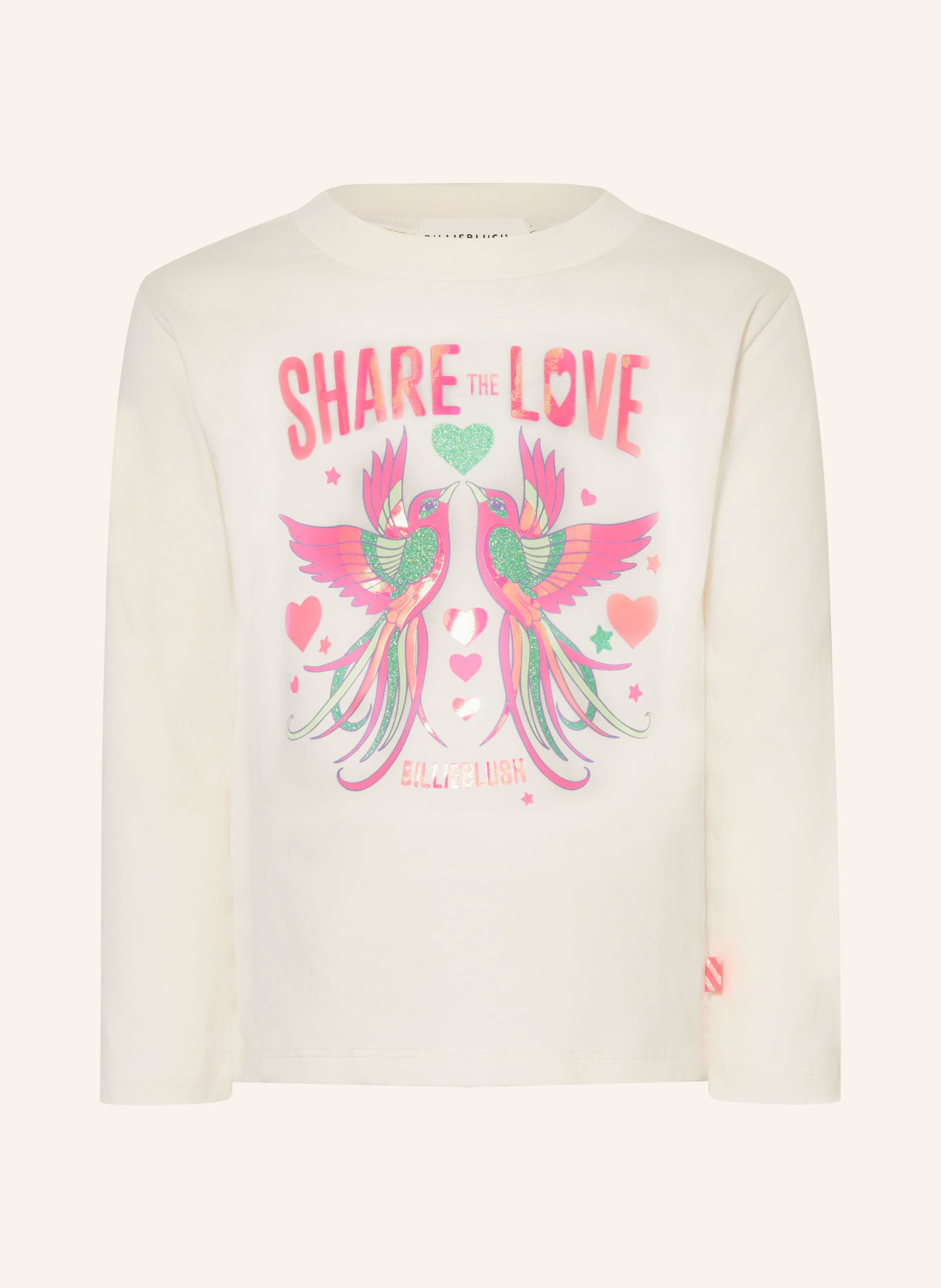 Billieblush Haut à manches longues: BLANC / ROSE FUCHSIA FLUO / MENTHE