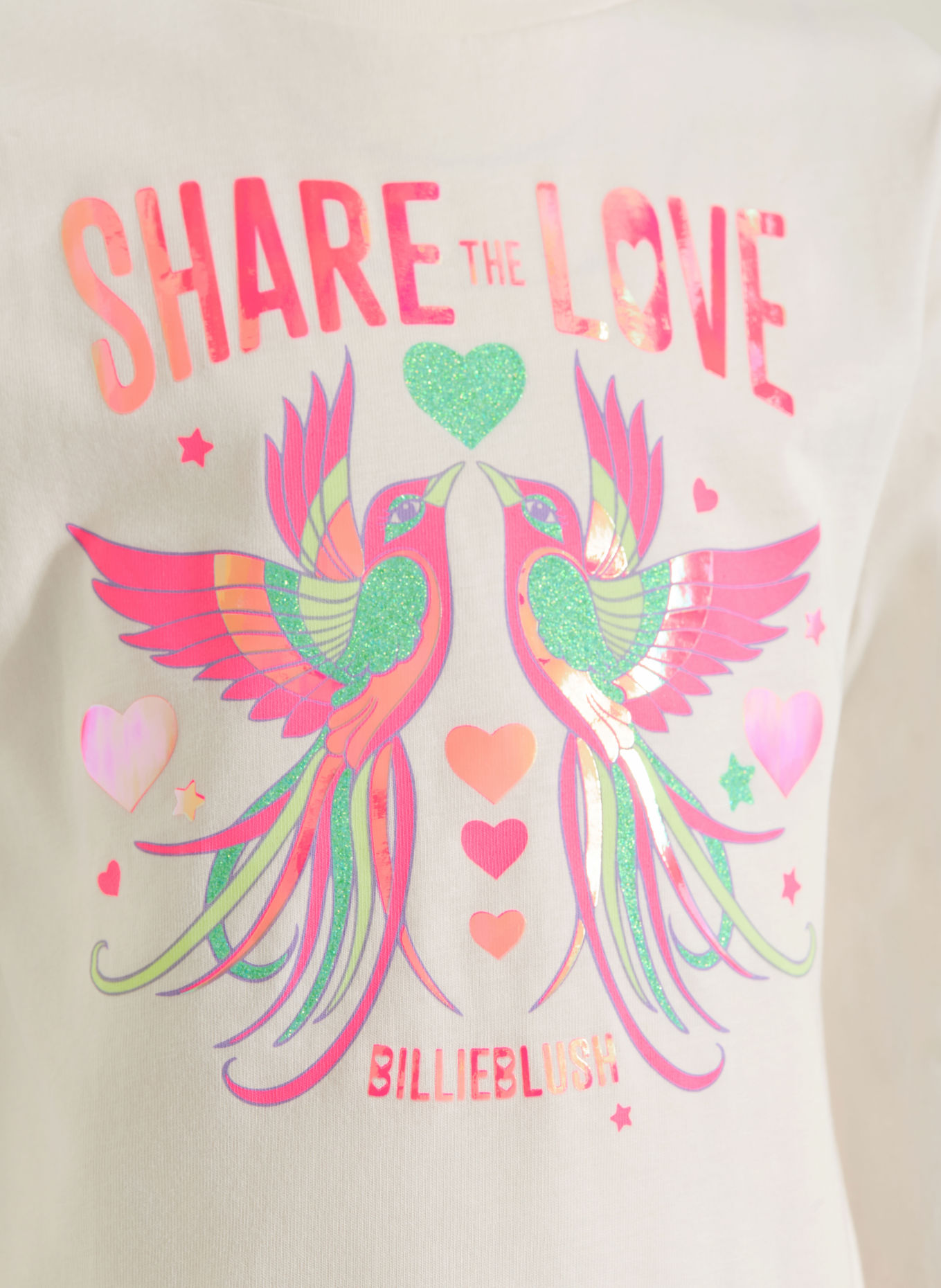 Billieblush Haut à manches longues: BLANC / ROSE FUCHSIA FLUO / MENTHE