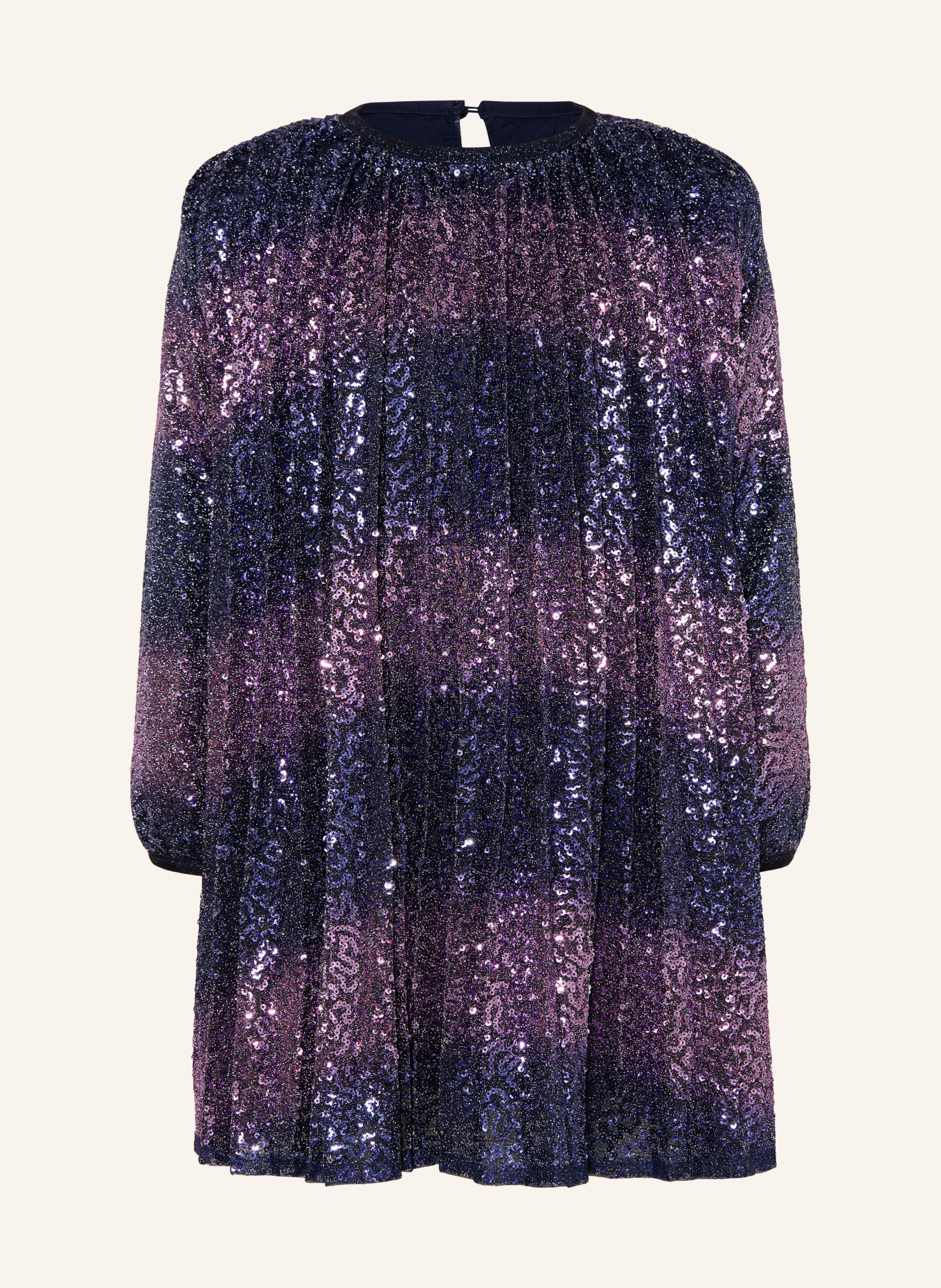 Billieblush Robe plissée en maille avec paillettes: BLEU FONCÉ / LILAS