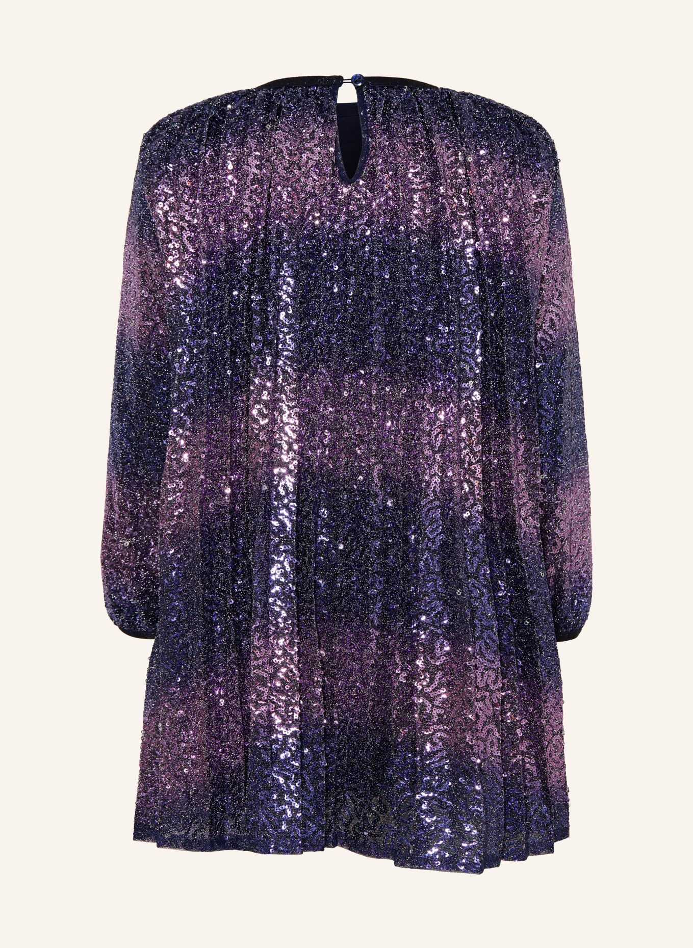 Billieblush Robe plissée en maille avec paillettes: BLEU FONCÉ / LILAS