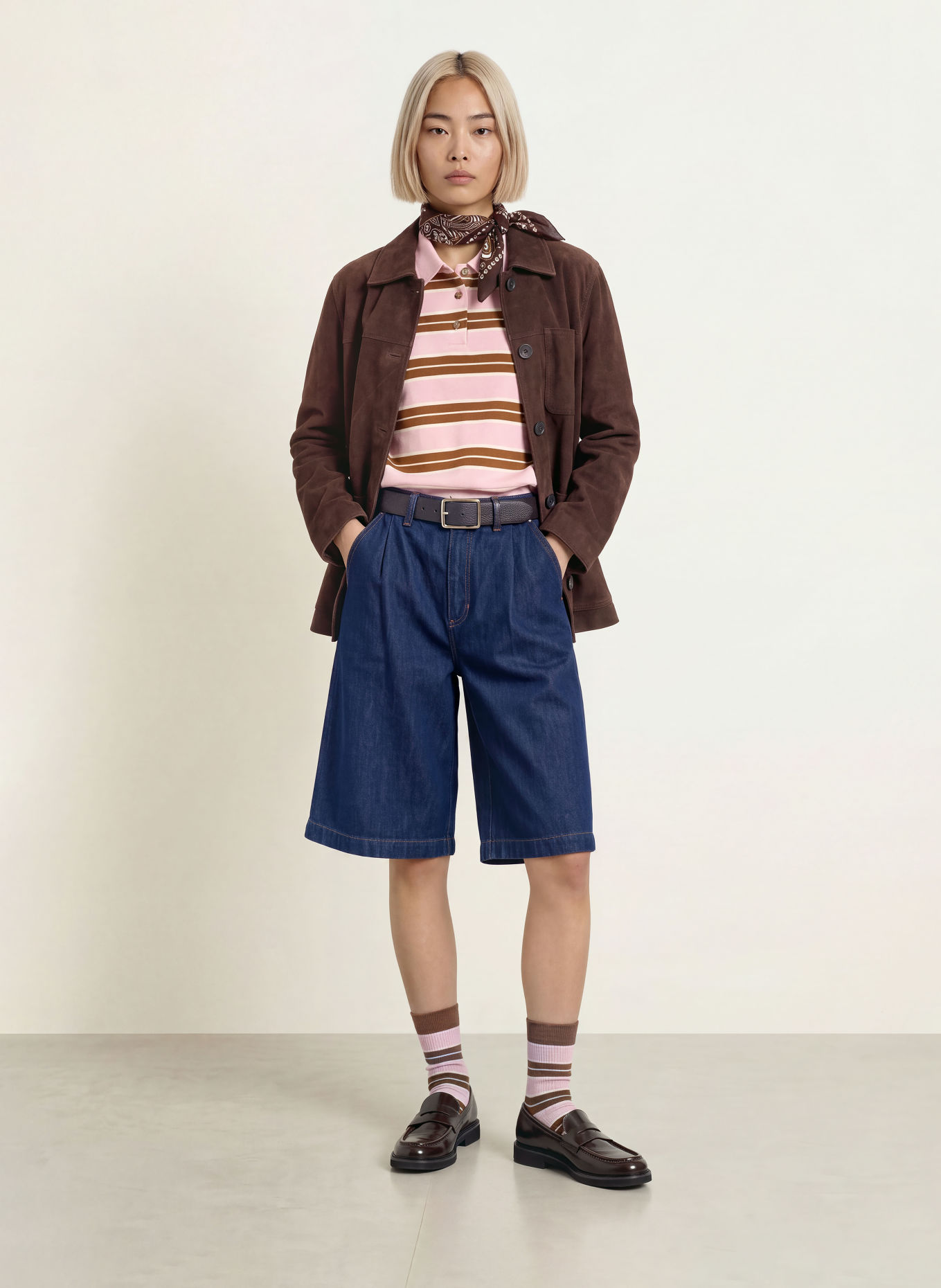 Marc O'Polo DENIM Leather overshirt: DARK BROWN