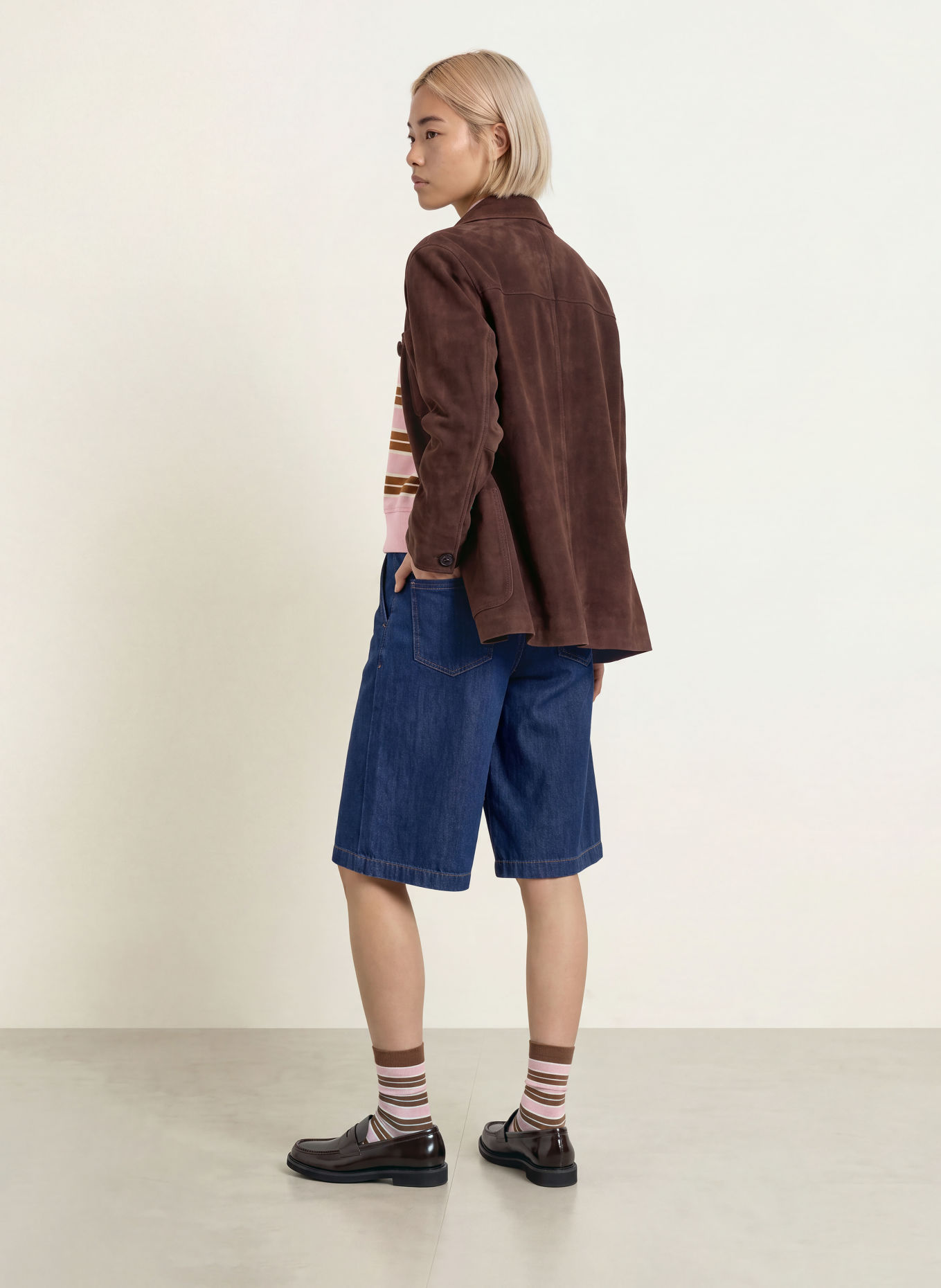 Marc O'Polo DENIM Leather overshirt: DARK BROWN