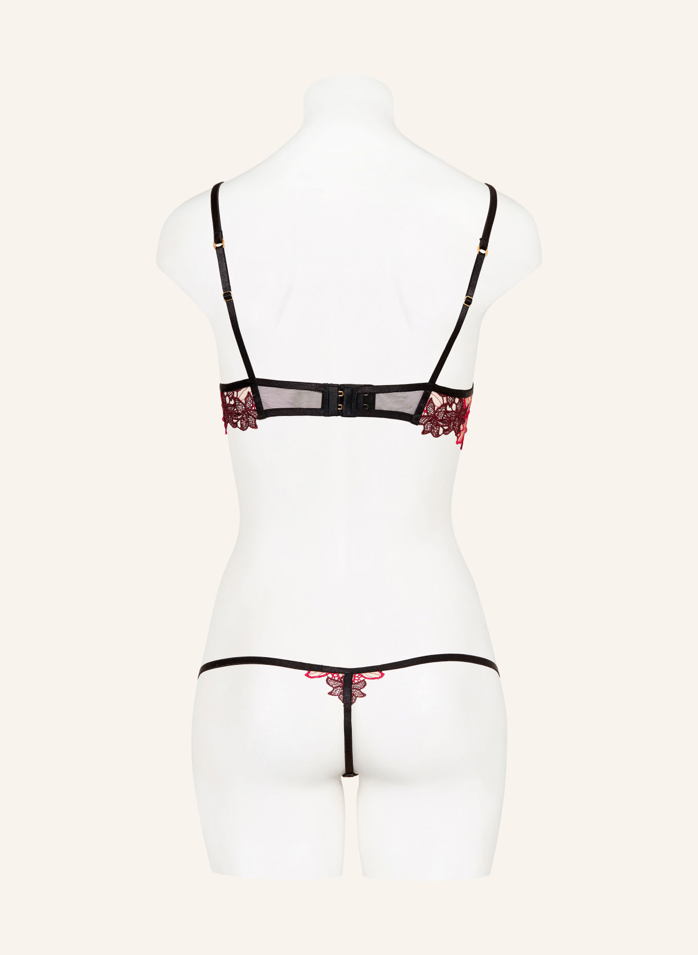 BLUEBELLA String CALANTHA: DONKERROOD / ROZE / ZWART
