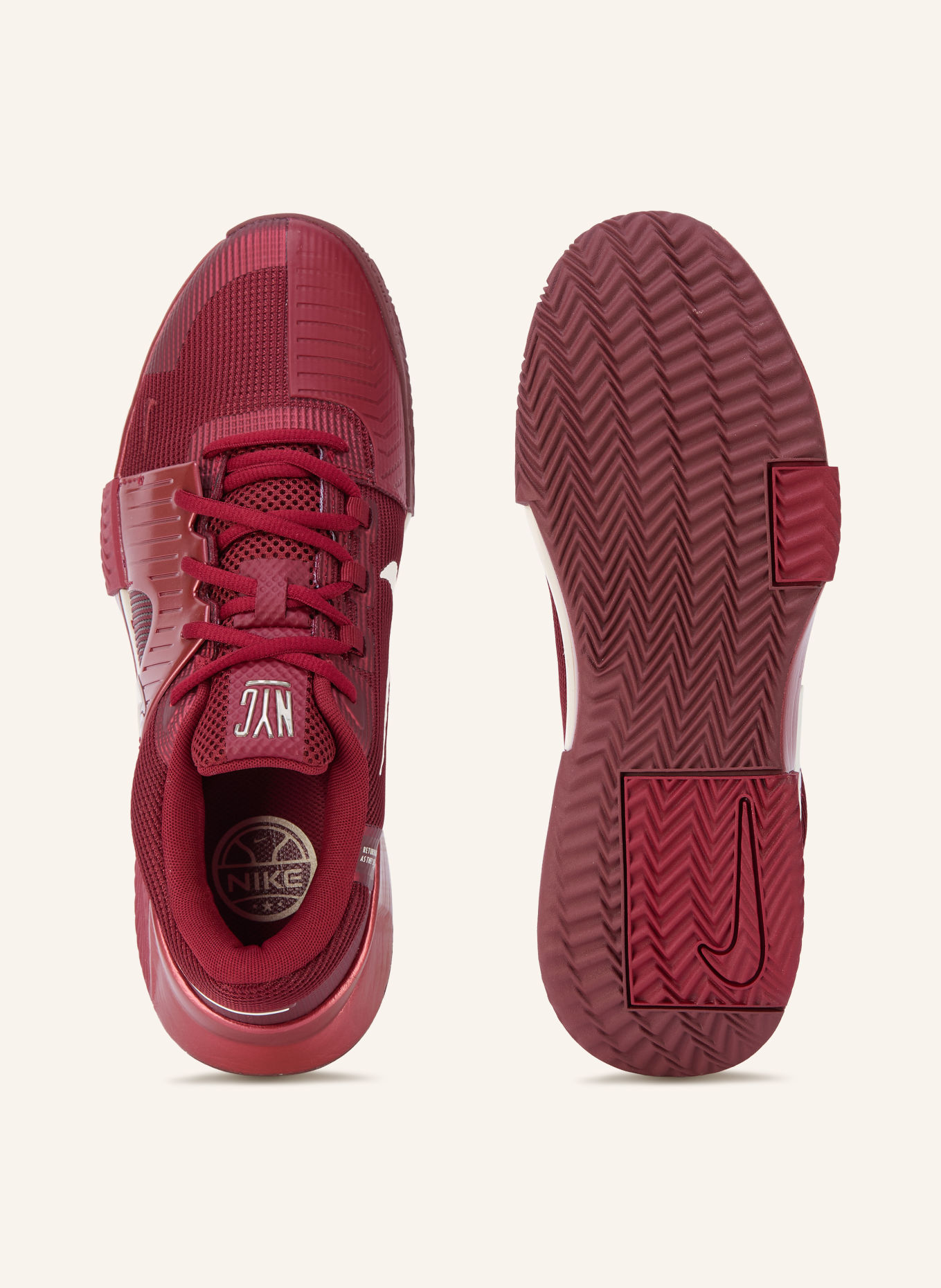 Nike Tennisschoenen ZOOM GP CHALLENGE 1.5 PREMIUM: DONKERROOD / GRIJS / WIT