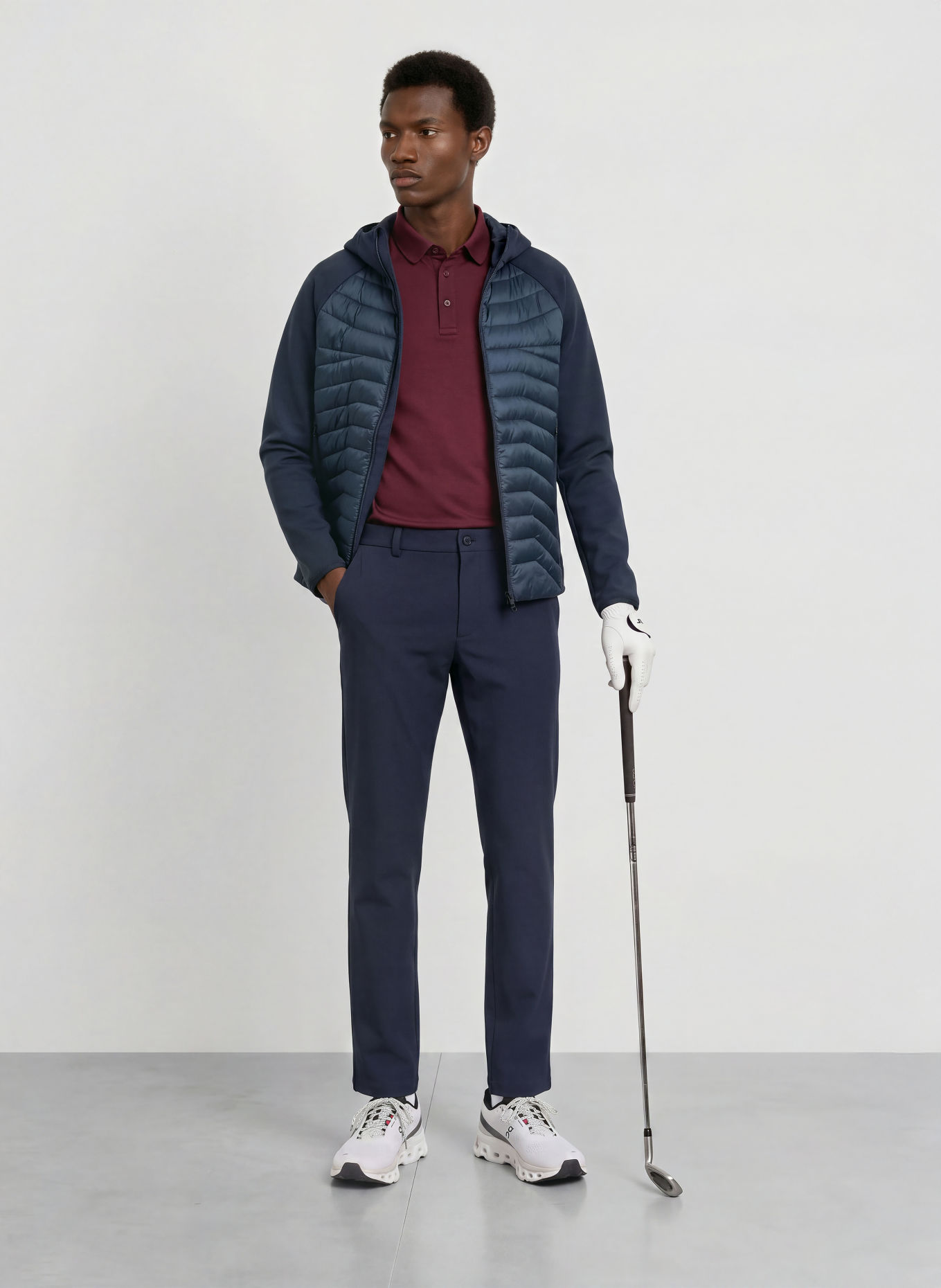 J.LINDEBERG Functioneel poloshirt: DONKERROOD