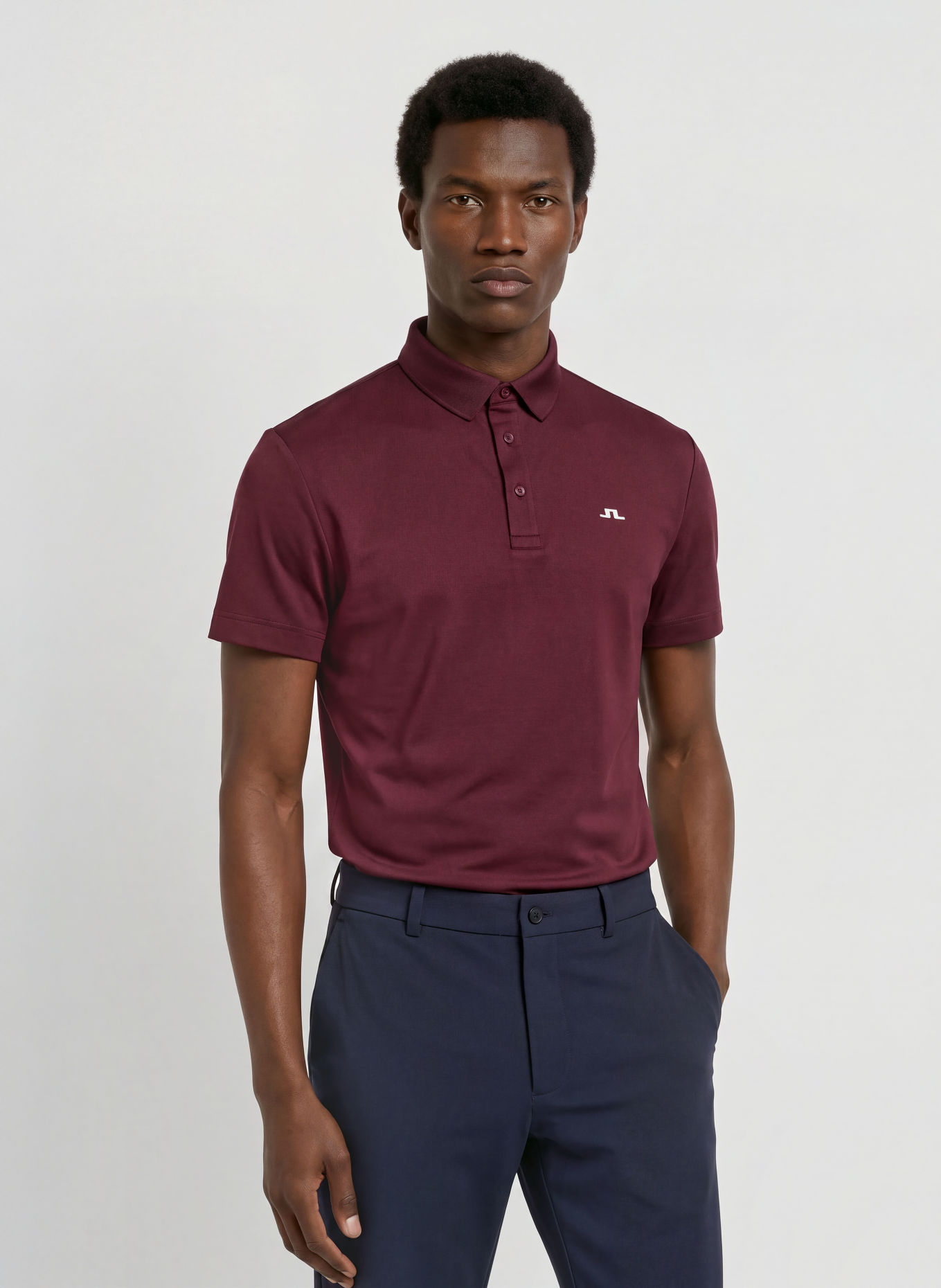 J.LINDEBERG Functioneel poloshirt: DONKERROOD
