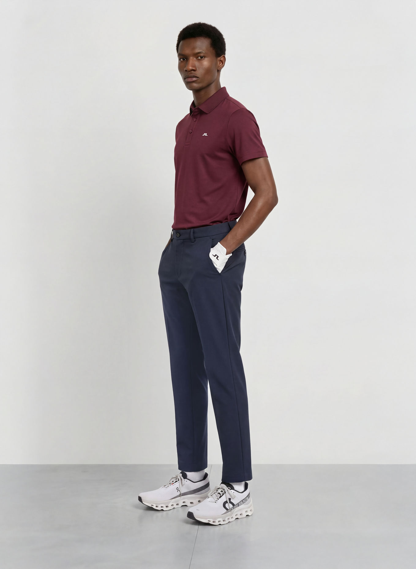 J.LINDEBERG Functioneel poloshirt: DONKERROOD
