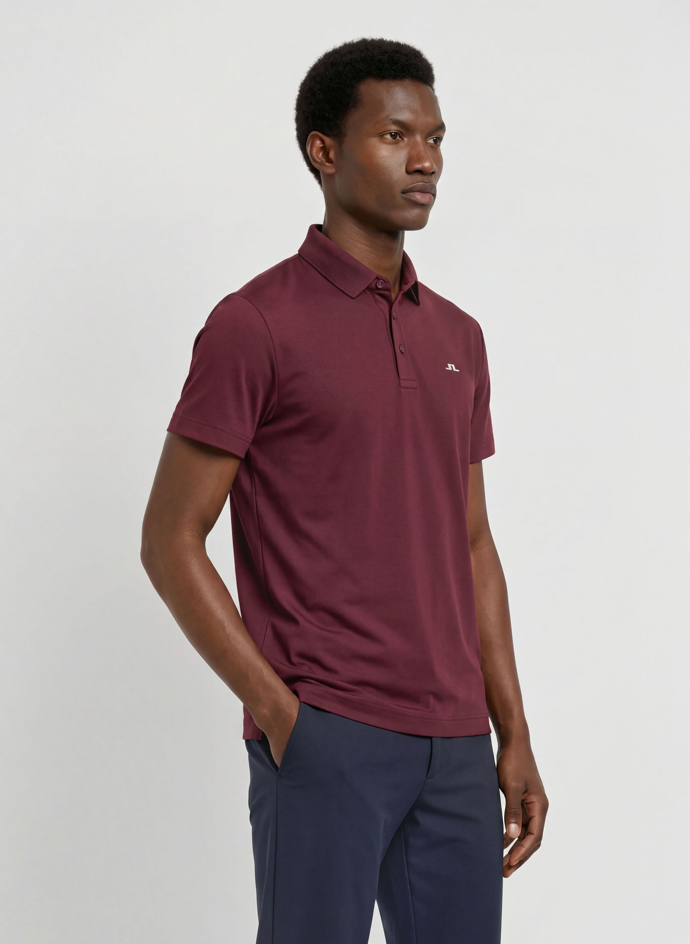 J.LINDEBERG Functioneel poloshirt: DONKERROOD