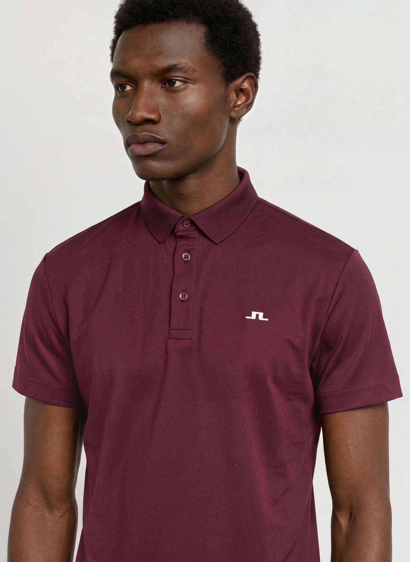 J.LINDEBERG Functioneel poloshirt: DONKERROOD