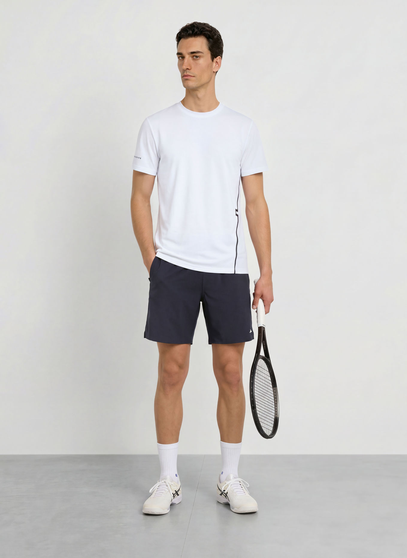 J.LINDEBERG Funktionsshirt: WEISS / SCHWARZ