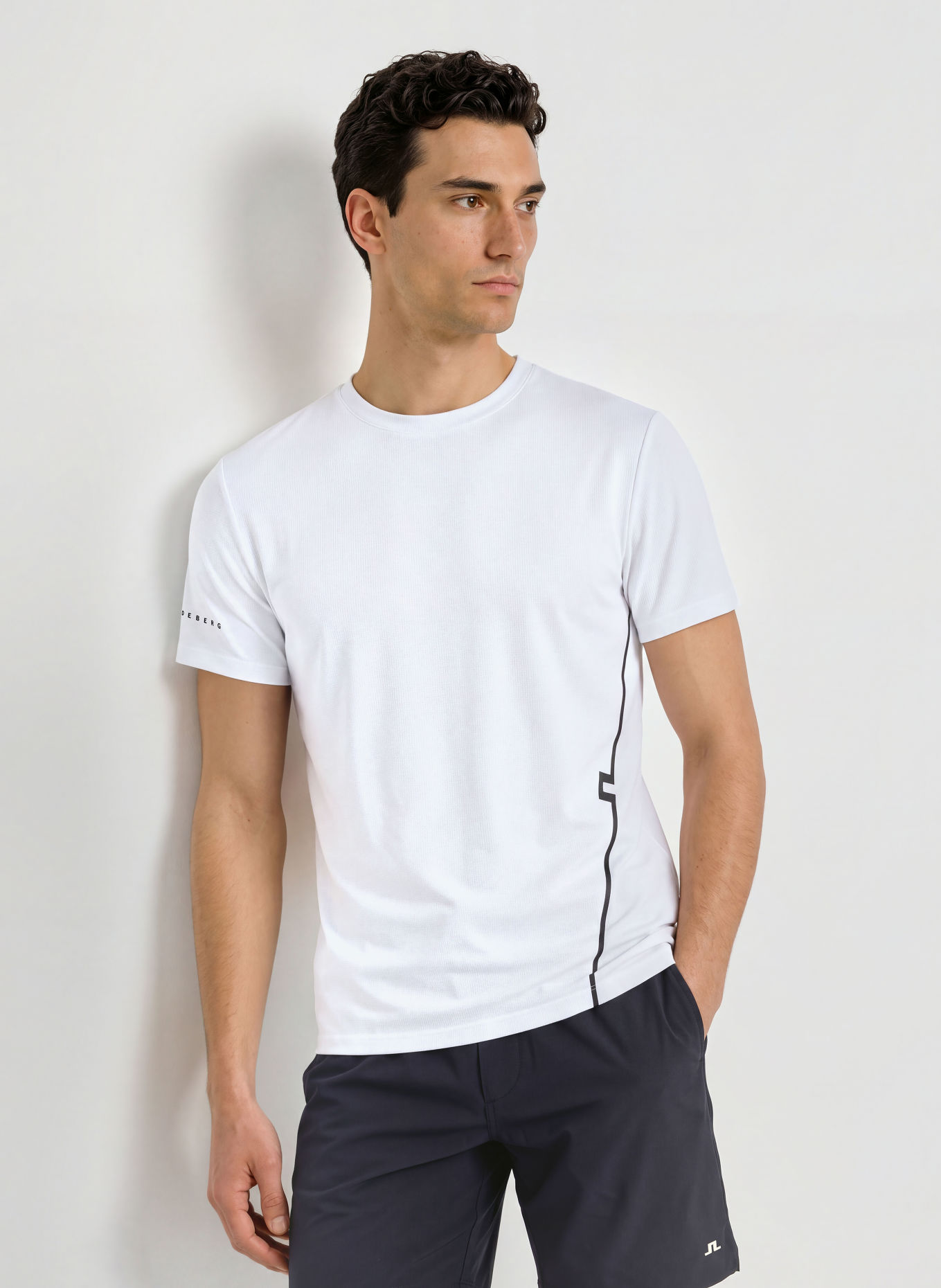J.LINDEBERG Funktionsshirt: WEISS / SCHWARZ