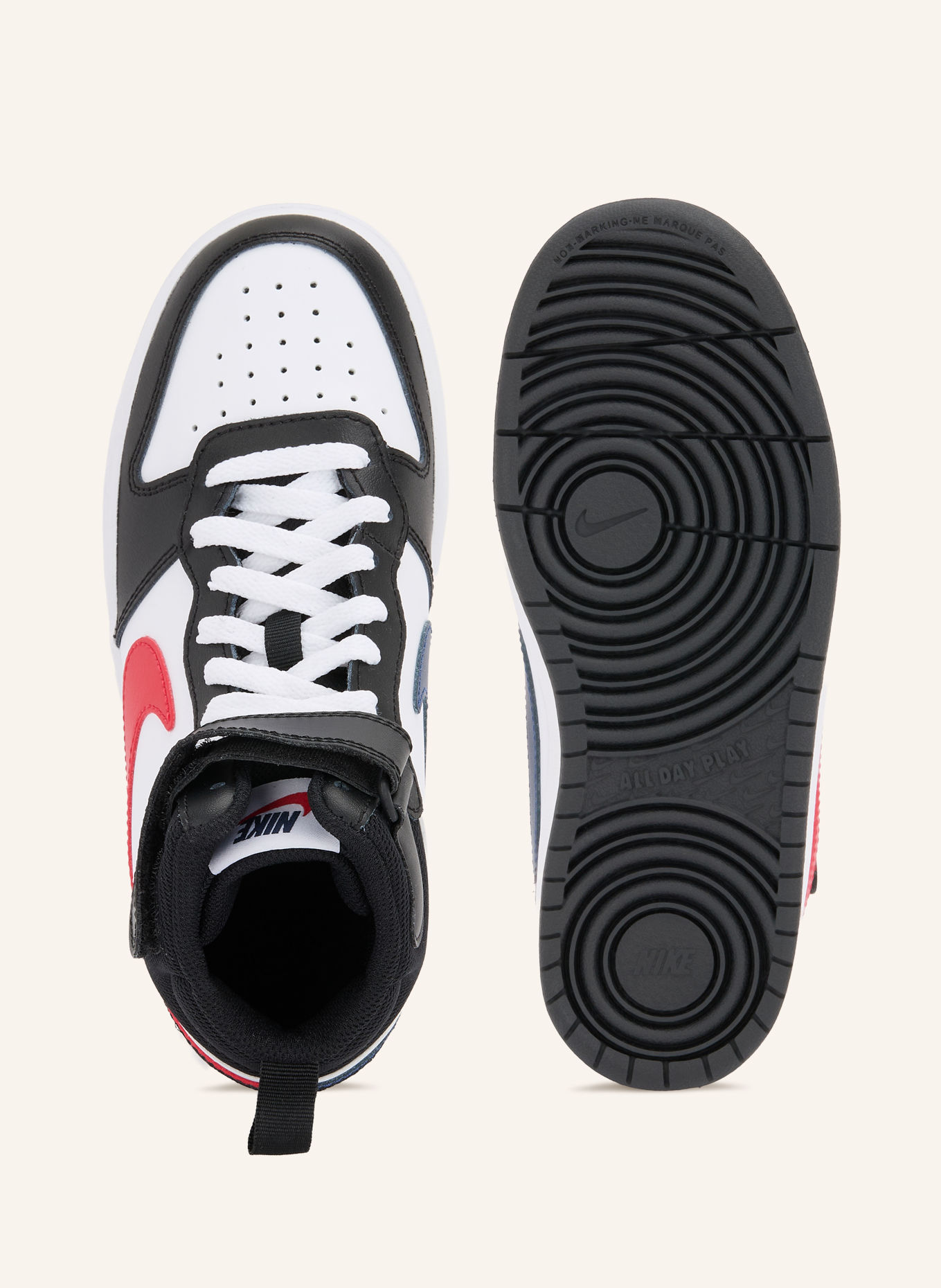 Nike High-top sneakers COURT BOROUGH MID 2: BLACK / DARK BLUE / WHITE