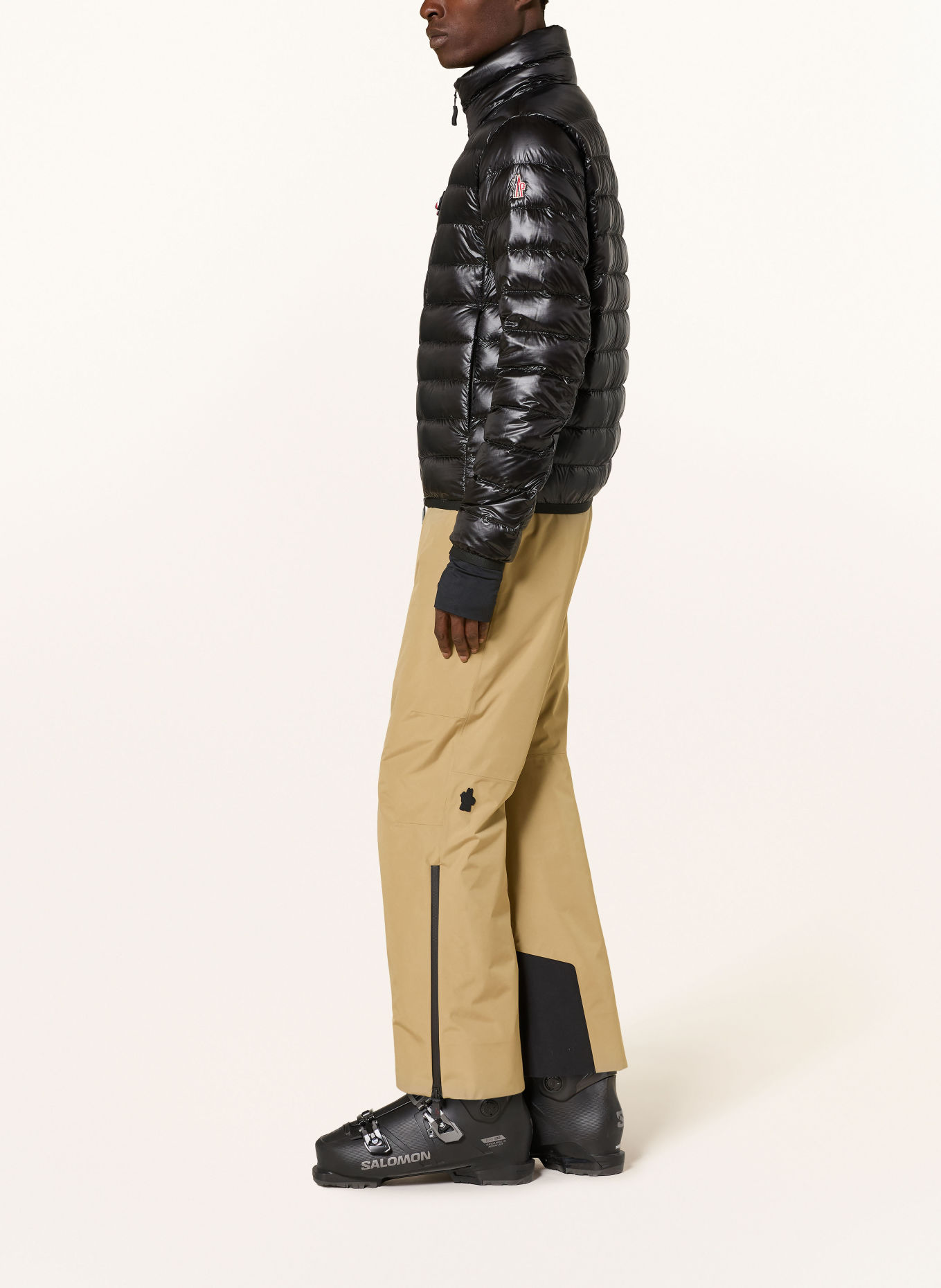 MONCLER GRENOBLE Lyžařské kalhoty: BÉŽOVÁ / ČERNÁ