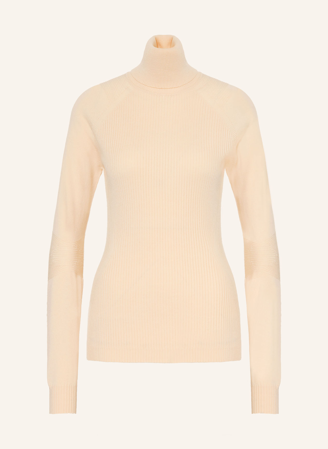 MONCLER GRENOBLE Rollkragenpullover: BEIGE / DUNKELROT / SCHWARZ