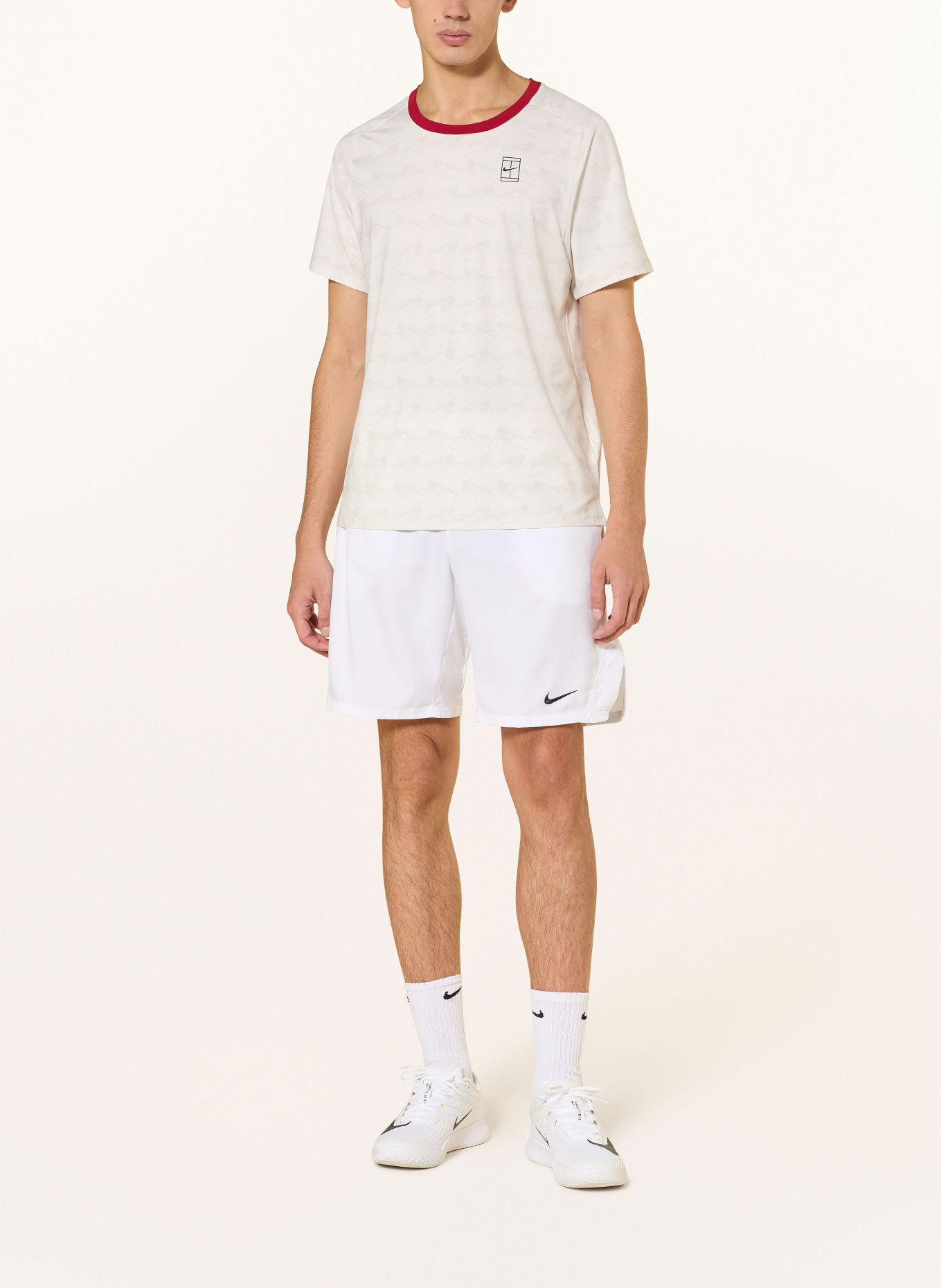 Nike Funktionsshirt COURT ADVANTAGE: WEISS / ROT