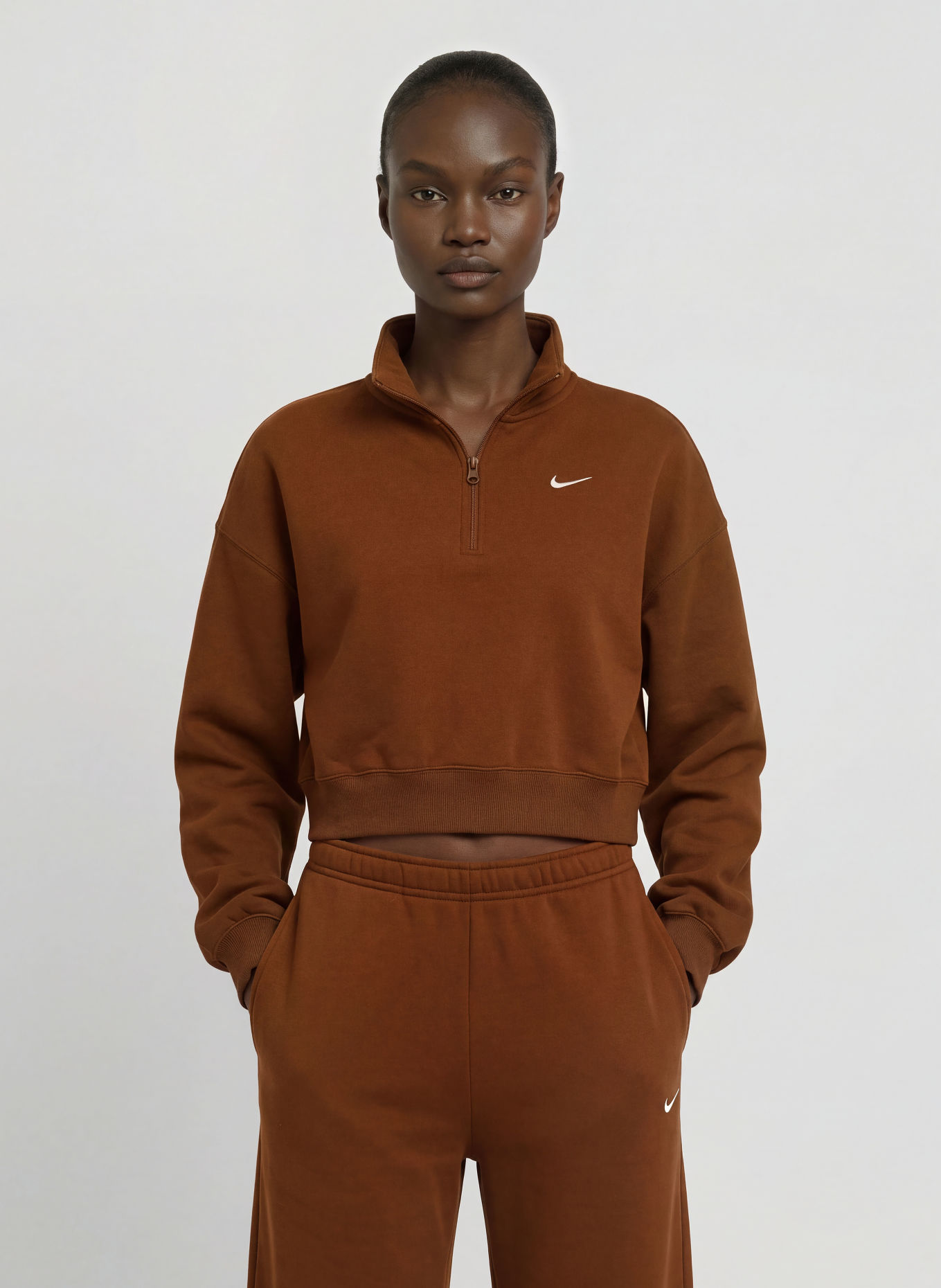 Nike Sweat-Trøje med lynlås STUDIO: BRUN