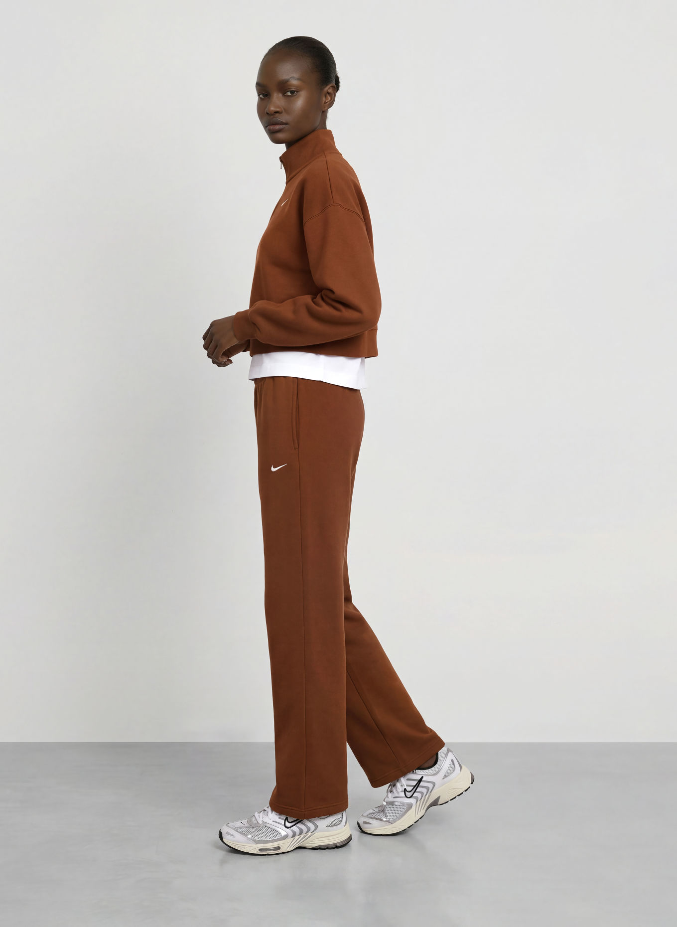 Nike Sweat-Trøje med lynlås STUDIO: BRUN