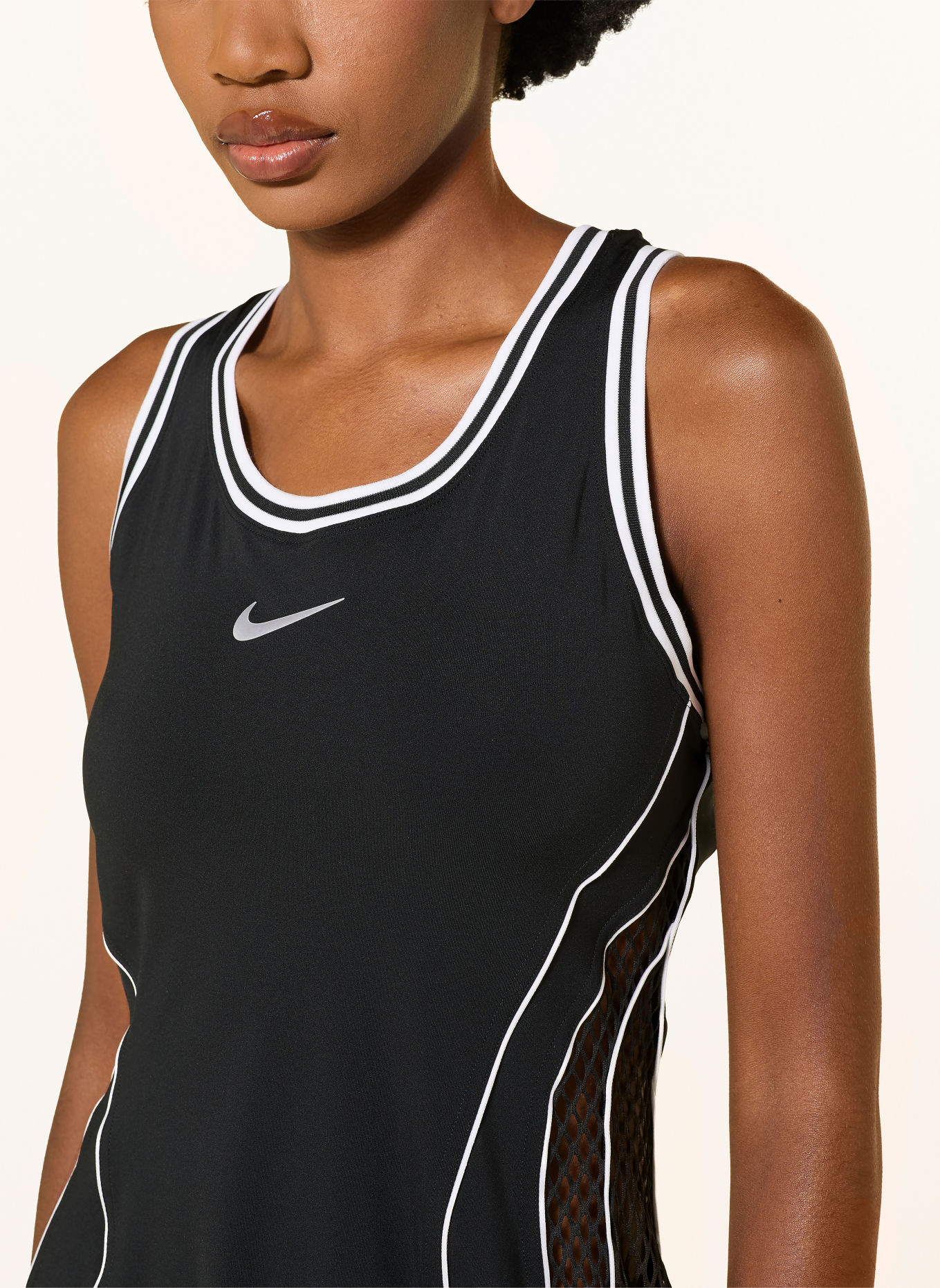 Nike Robe de tennis COURT SLAM: NOIR / BLANC