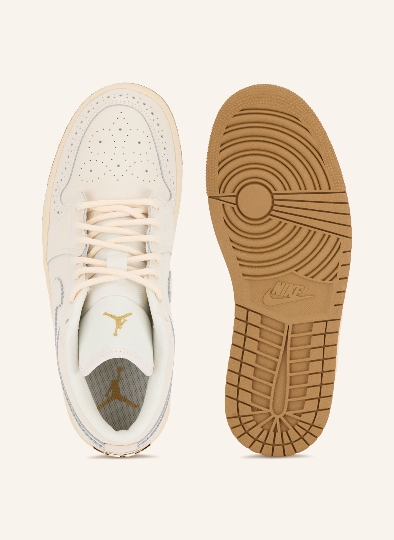 JORDAN Sneaker AIR JORDAN 1: ECRU / GOLD