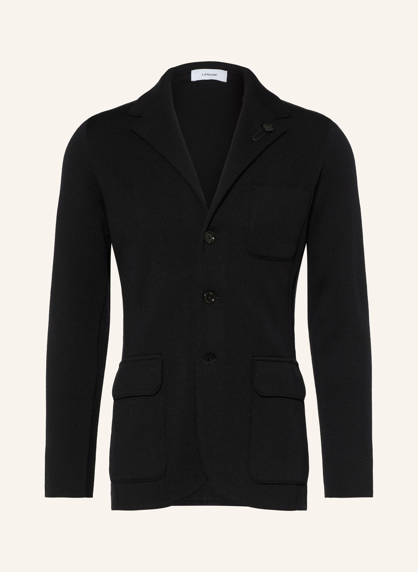 LARDINI Dzianinowa marynarka o kroju slim fit: CZARNY