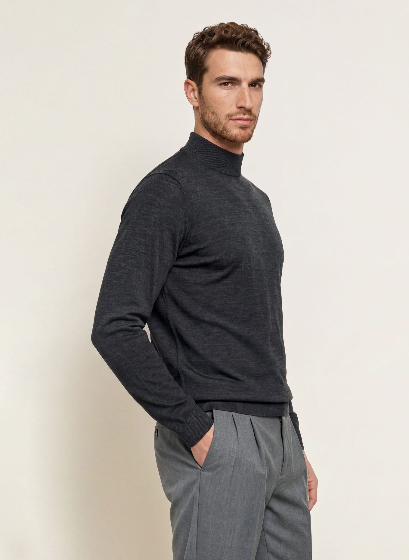 LARDINI Trui: DONKERGRIJS