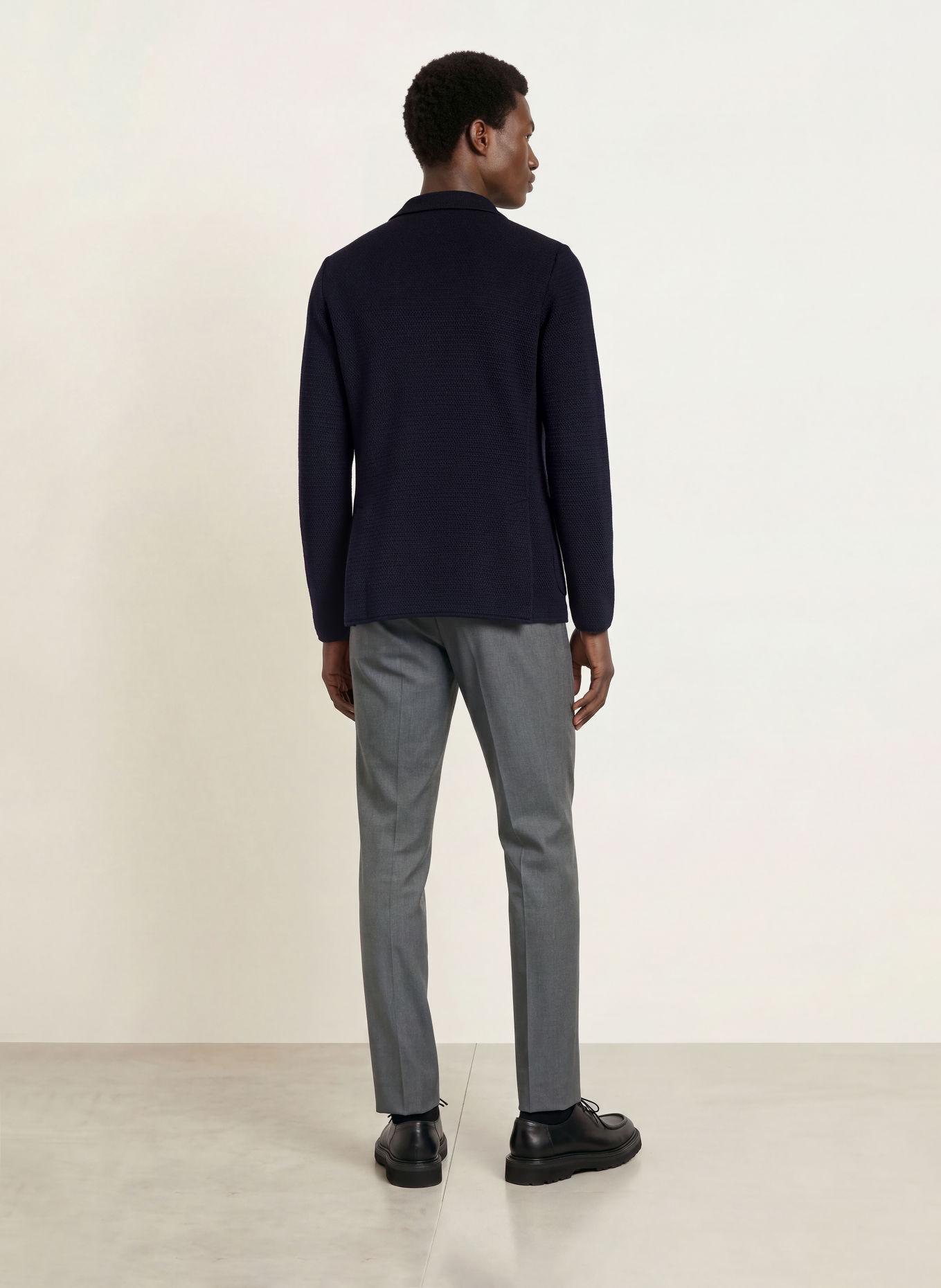 LARDINI Dzianinowa marynarka o kroju slim fit: GRANATOWY