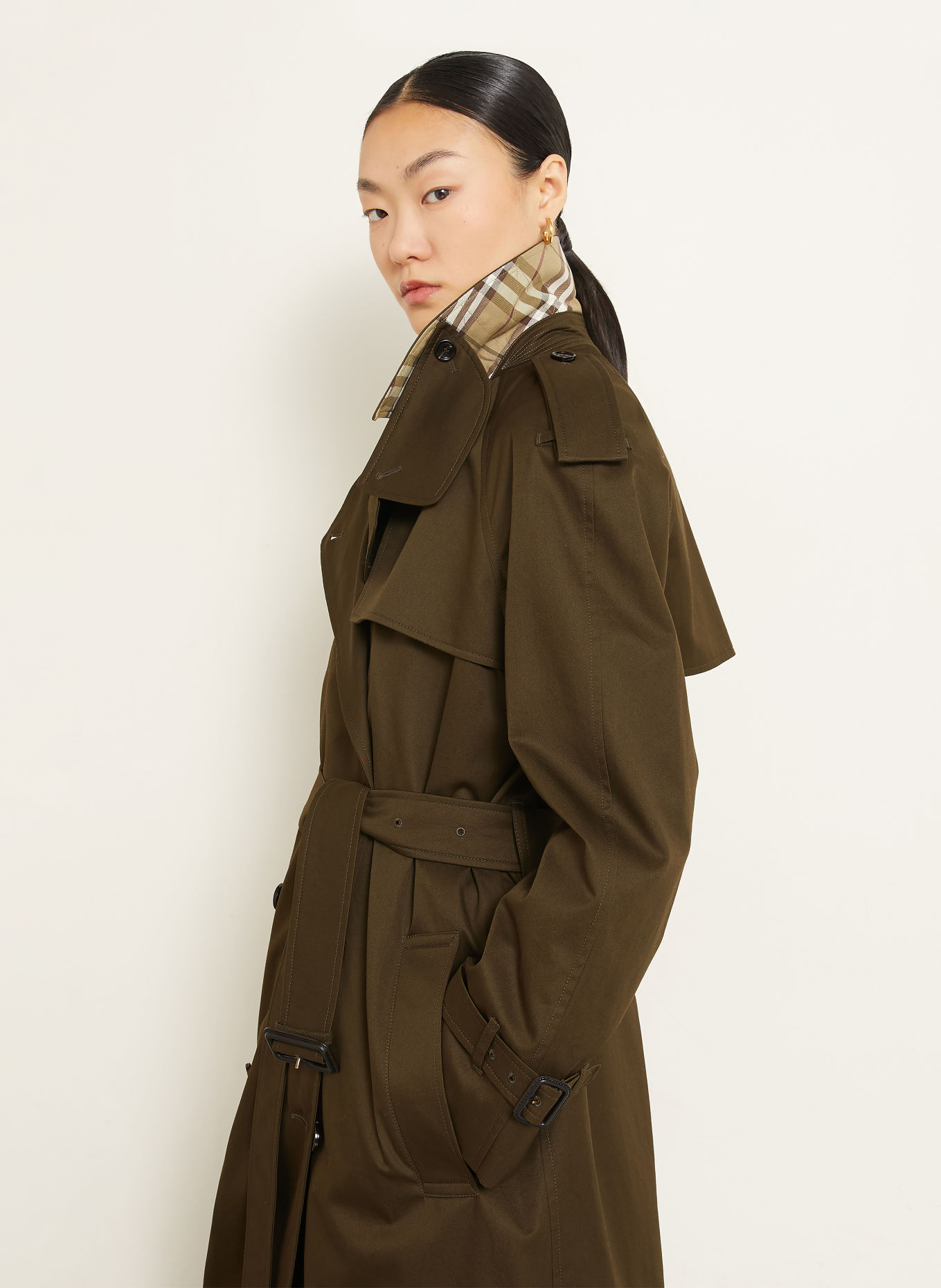 BURBERRY Trenchcoat: DUNKELGRÜN