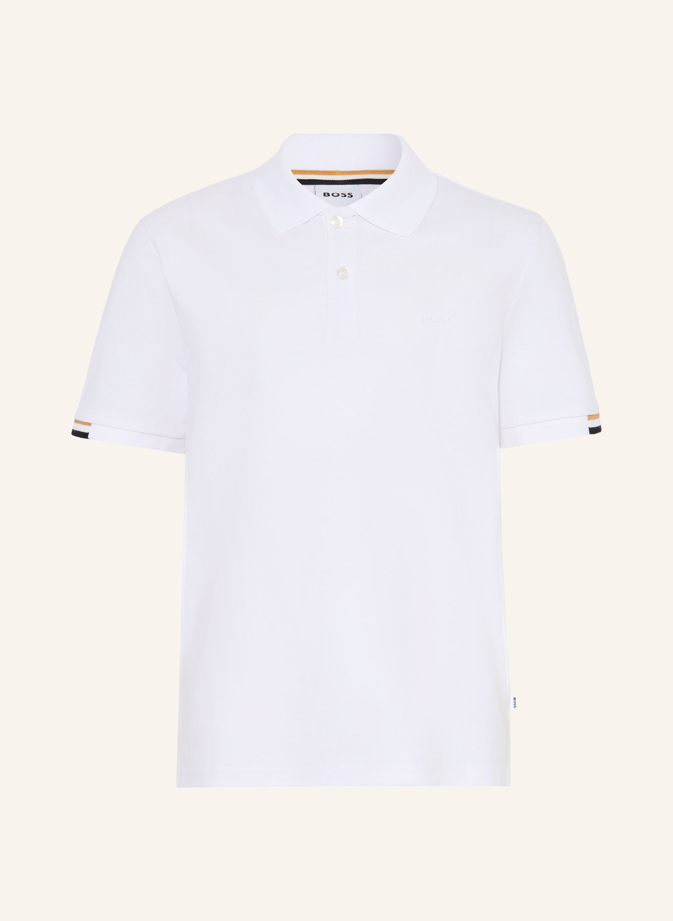 BOSS Polo piqué: BLANC / CHAMEAU / NOIR
