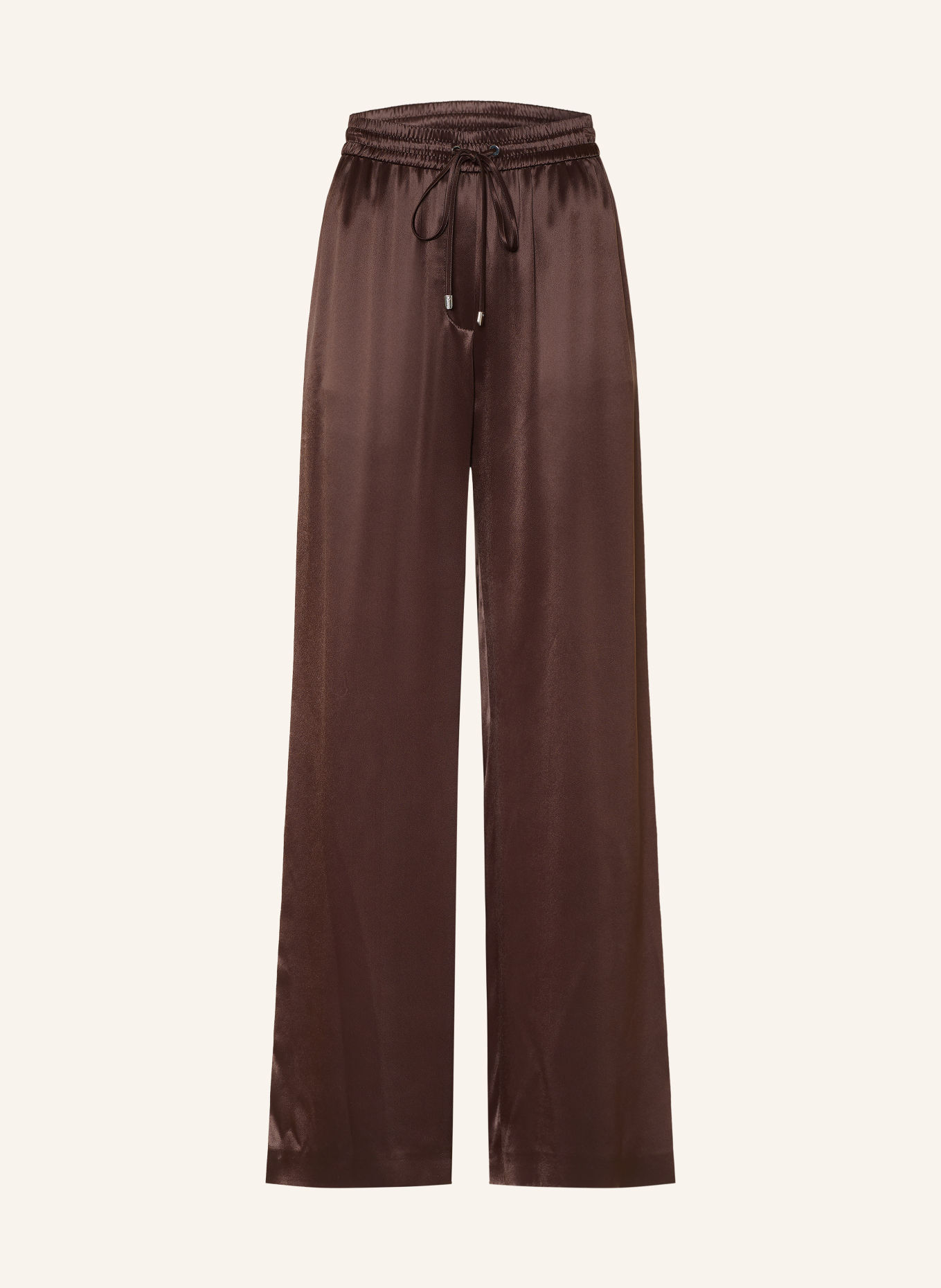 BOSS TAVATI Satin Pants: DARK BROWN