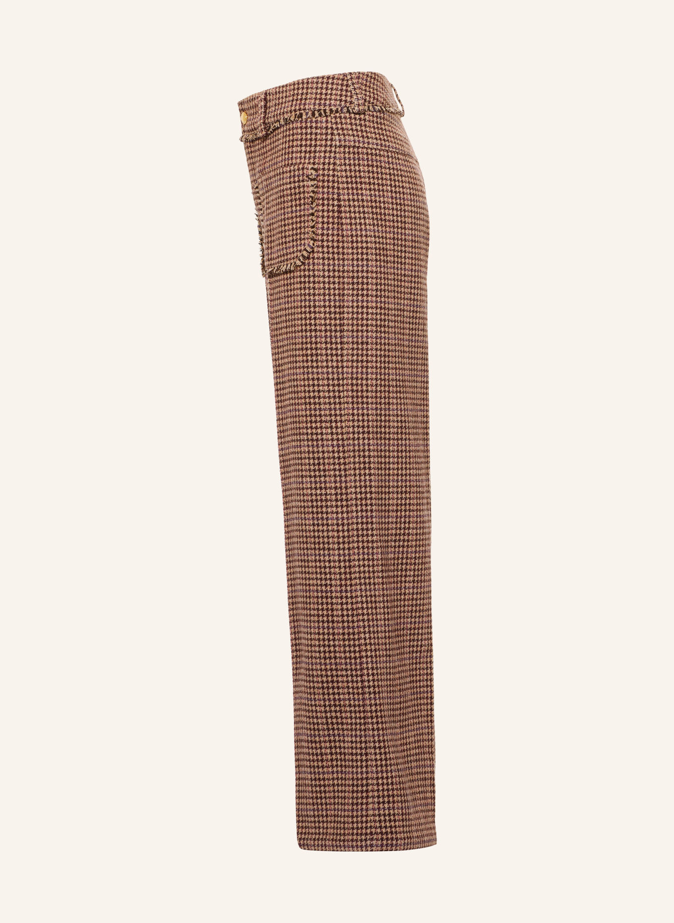 Chloé Pantalon: ROUGE FONCÉ / BEIGE