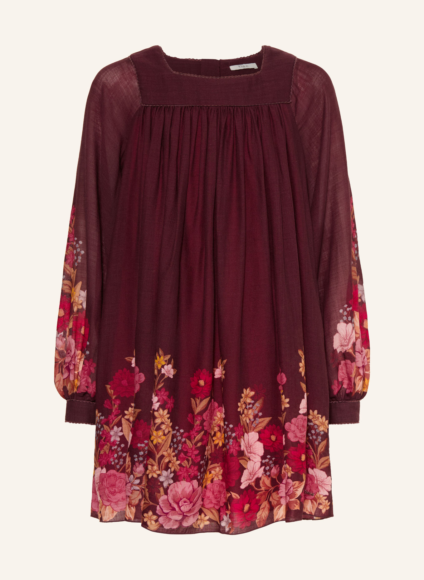Chloé Robe: ROUGE FONCÉ / MARRON CLAIR / FUCHSIA