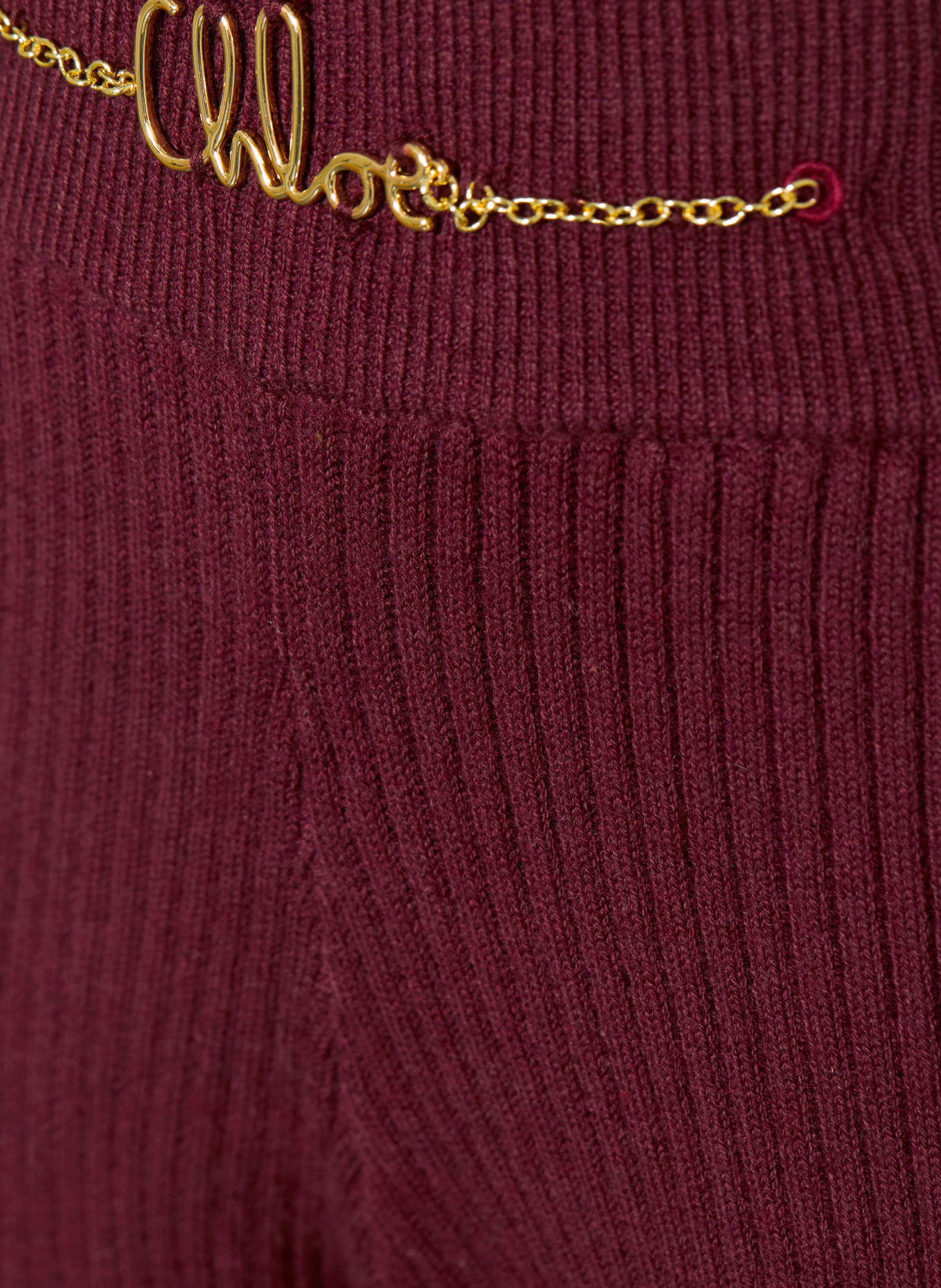 Chloé Strickhose: DUNKELLILA
