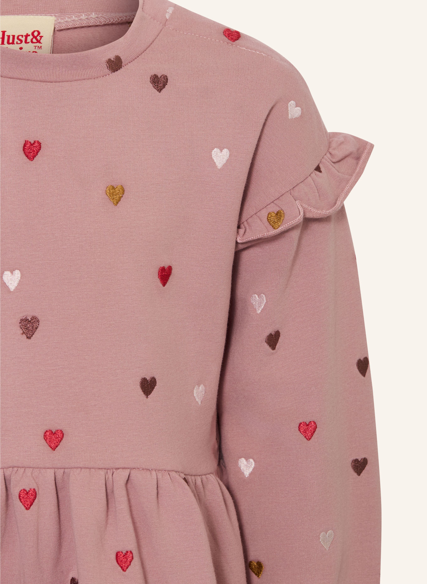 HUST and CLAIRE Sweatjurk HCDONNA: VIEUX ROSE / ROOD / WIT