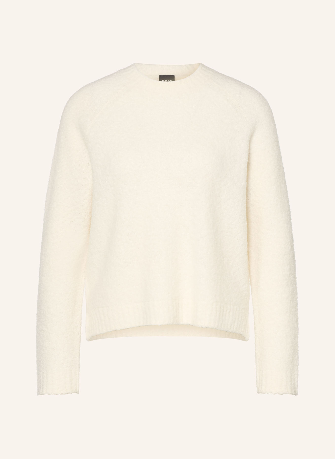 BOSS FEBISANA Bouclé Sweater: ECRU