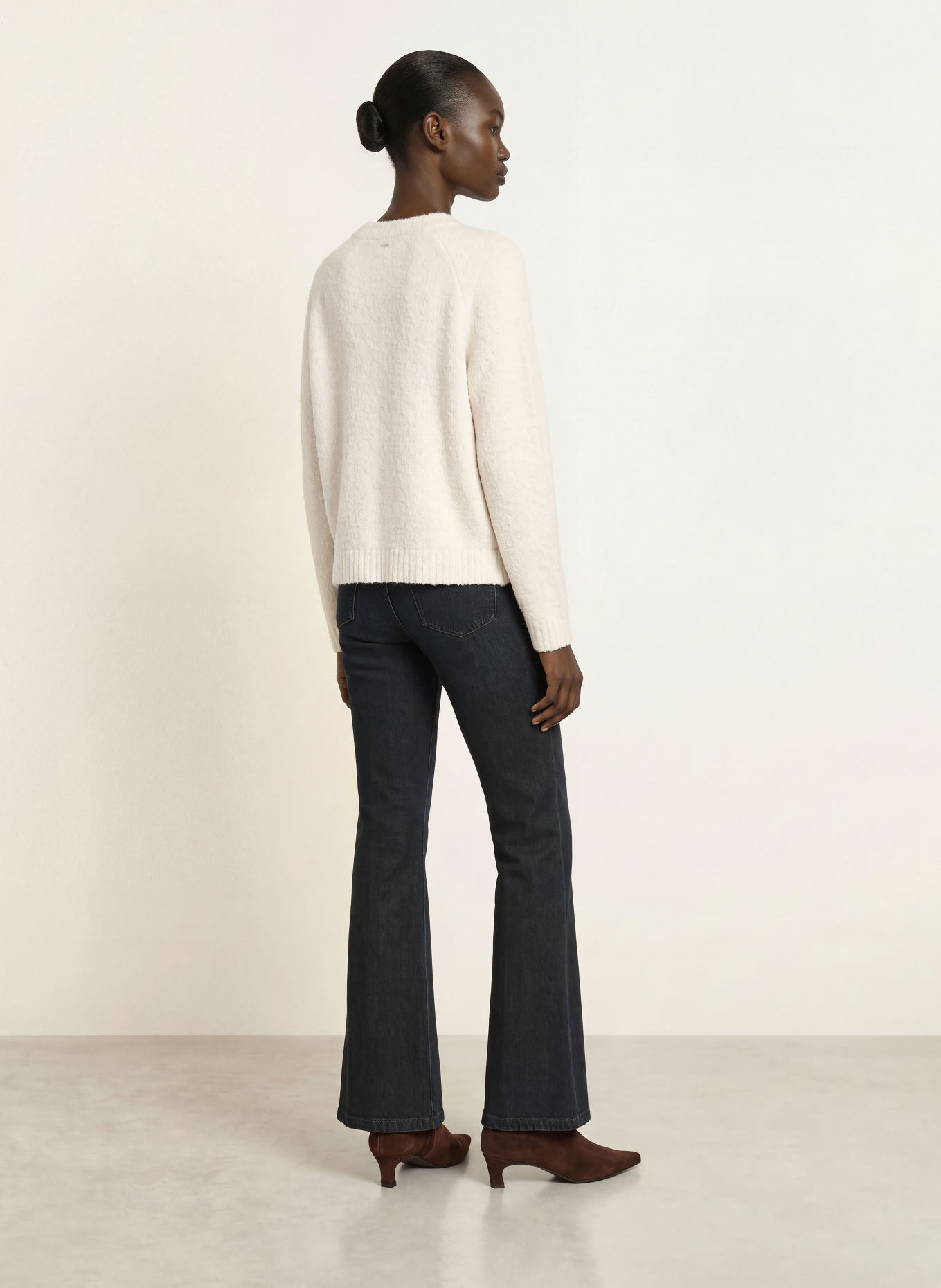 BOSS FEBISANA Bouclé Sweater: ECRU