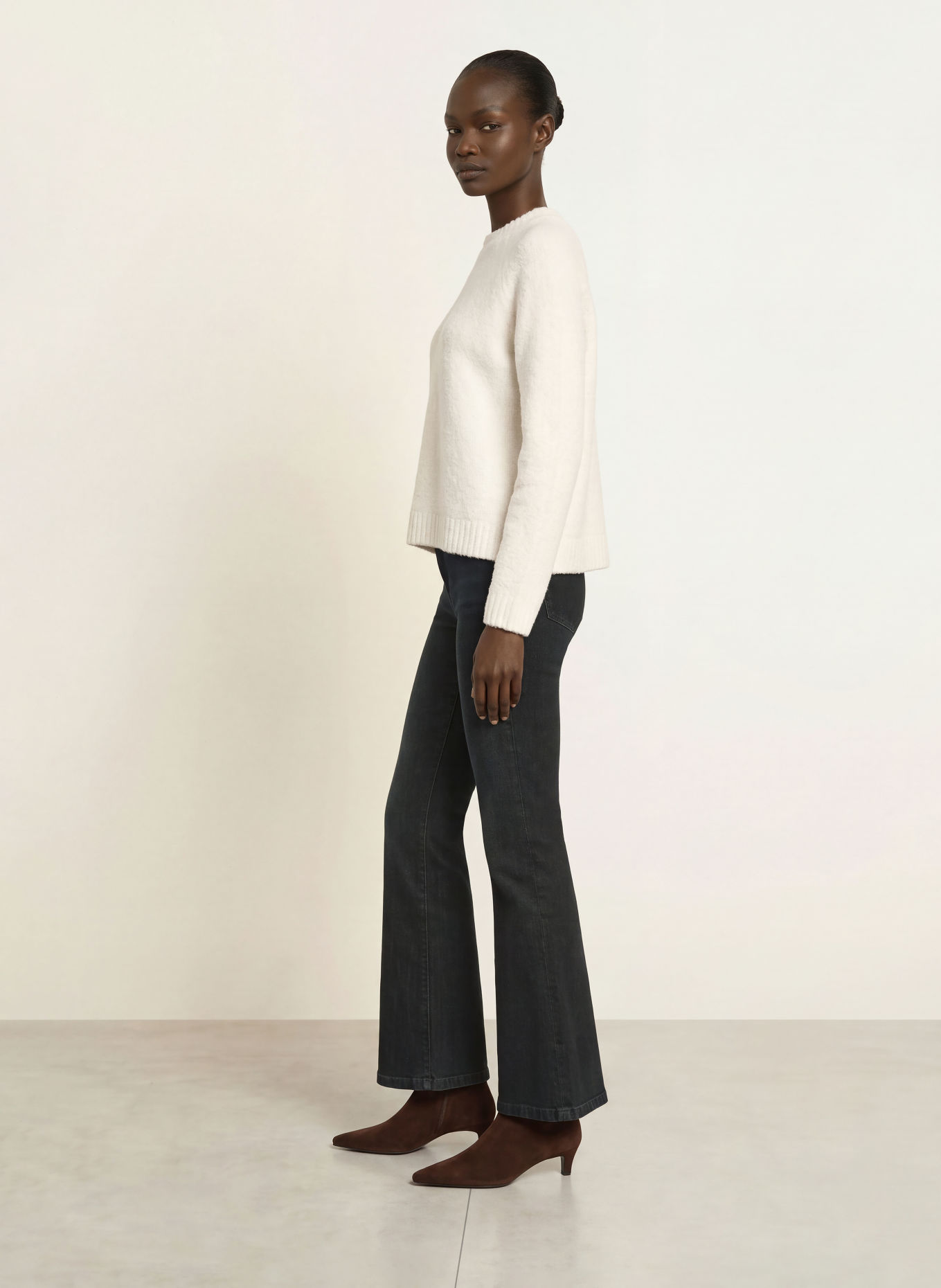 BOSS FEBISANA Bouclé Sweater: ECRU