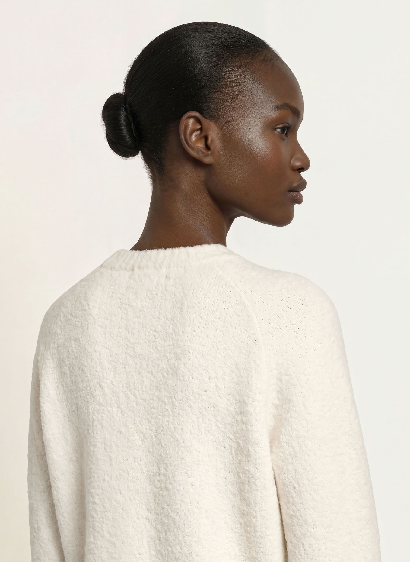 BOSS FEBISANA Bouclé Sweater: ECRU