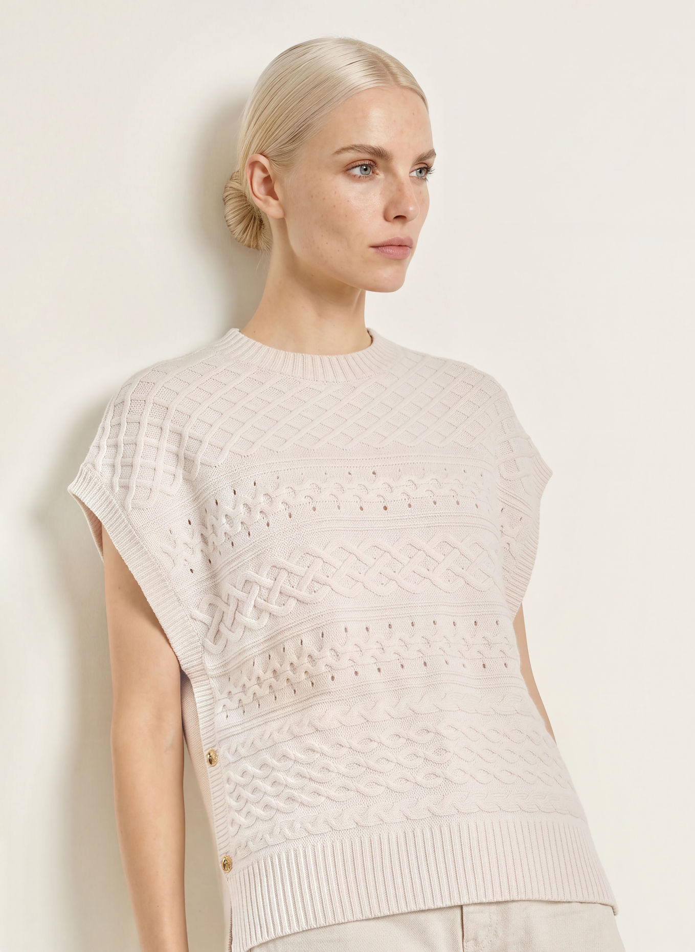 ELENA MIRO Knit shirt: BEIGE