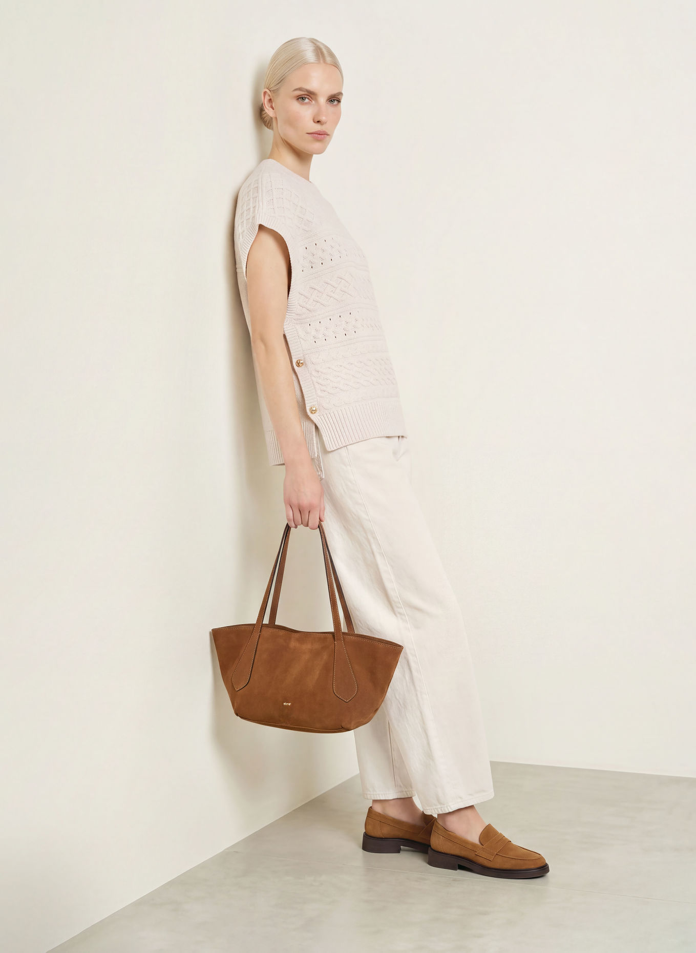 ELENA MIRO Knit shirt: BEIGE