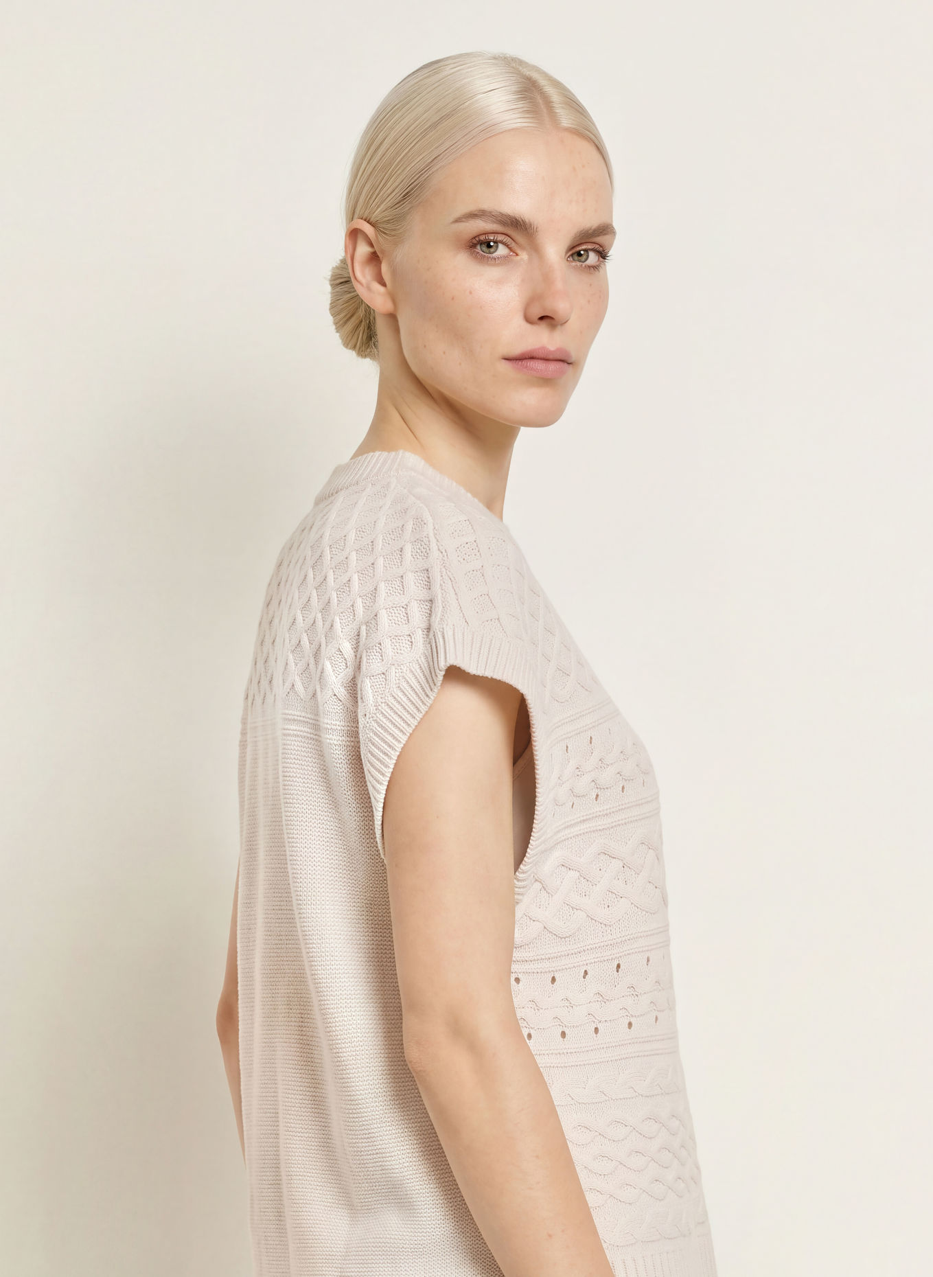 ELENA MIRO Knit shirt: BEIGE