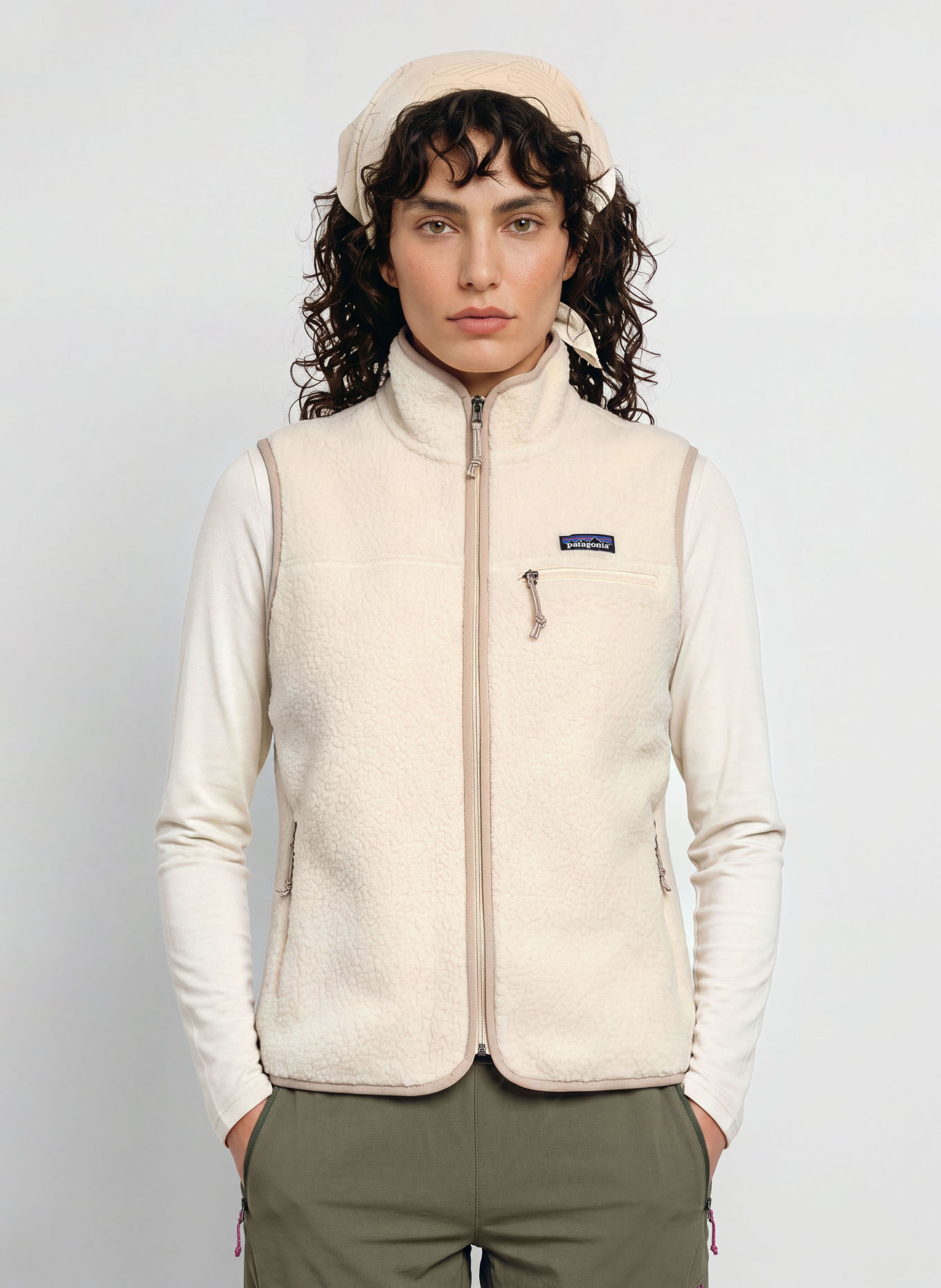 patagonia RETRO PILE Fleece Vest: CREAM / BEIGE
