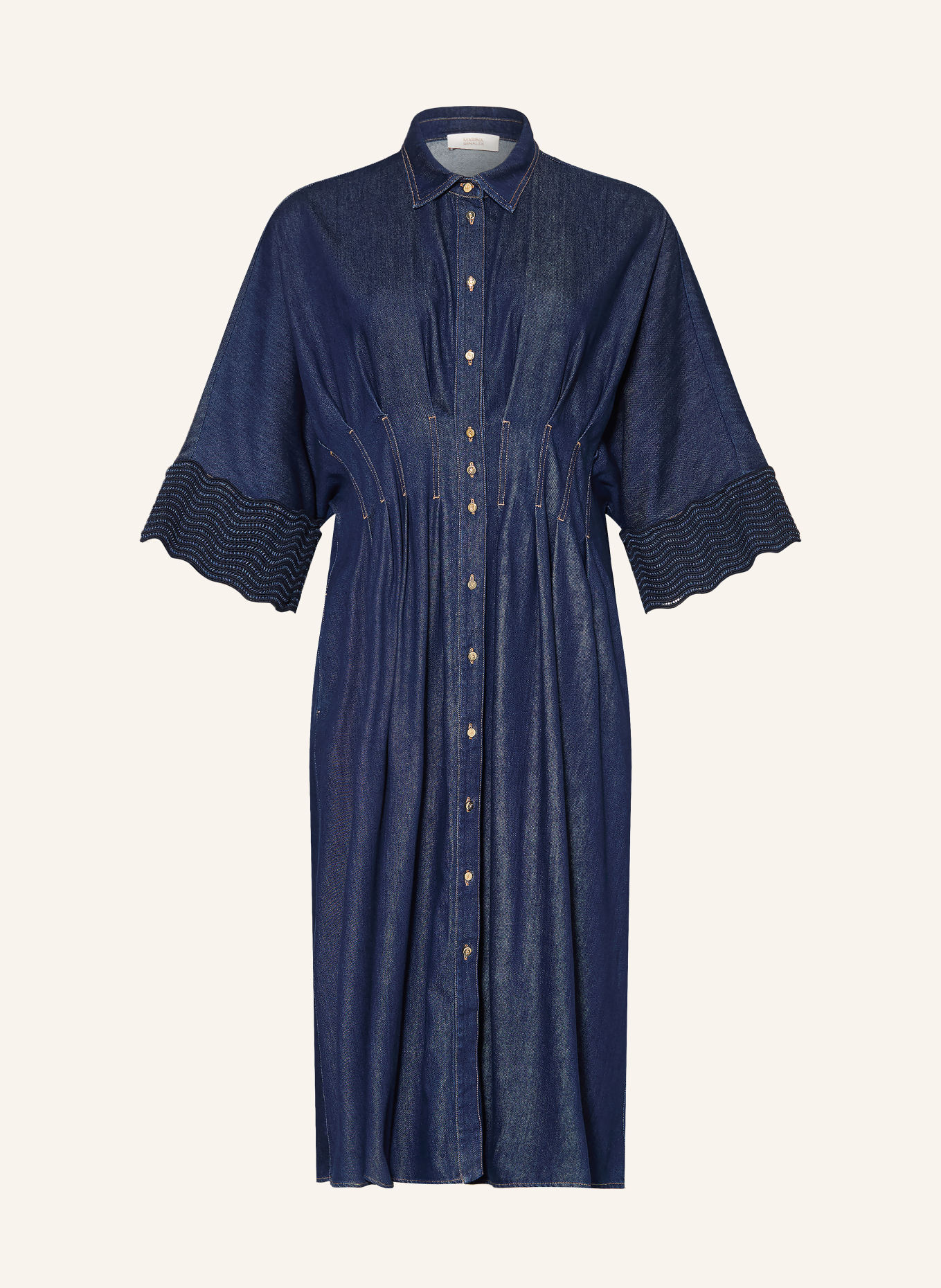 MARINA RINALDI Jeansjurk MRSSKIPPER met 3/4-mouwen: BLAUW