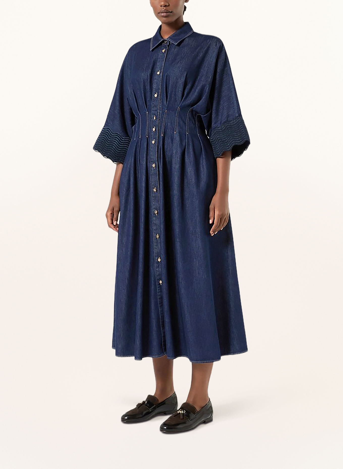 MARINA RINALDI Jeansjurk MRSSKIPPER met 3/4-mouwen: BLAUW